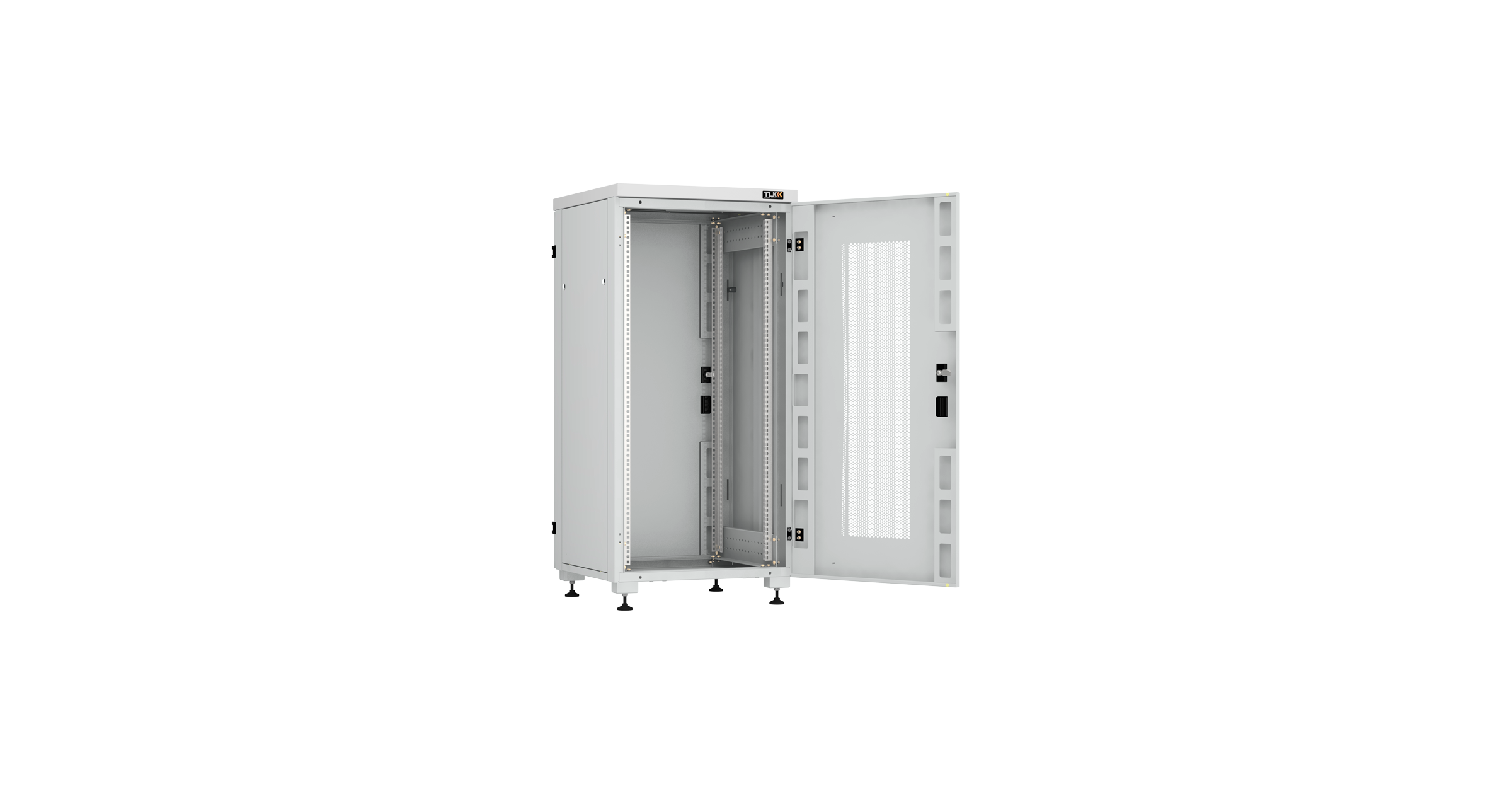 Напольный шкаф NIKOMAX Essential Line серии TFI-R 19", 24U, перфорированная дверь, цельнометаллические стенки и задняя дверь, Ш600хВ1241хГ600мм, в разобранном виде, серый — фото