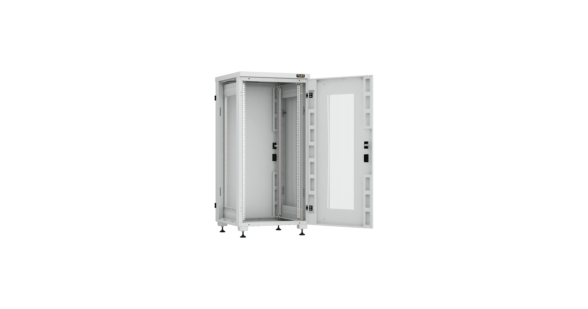 Напольный шкаф NIKOMAX Essential Line серии TFI-R 19", 24U, перфорированная дверь, цельнометаллические стенки и задняя дверь, Ш600хВ1241хГ600мм, в разобранном виде, серый — фото