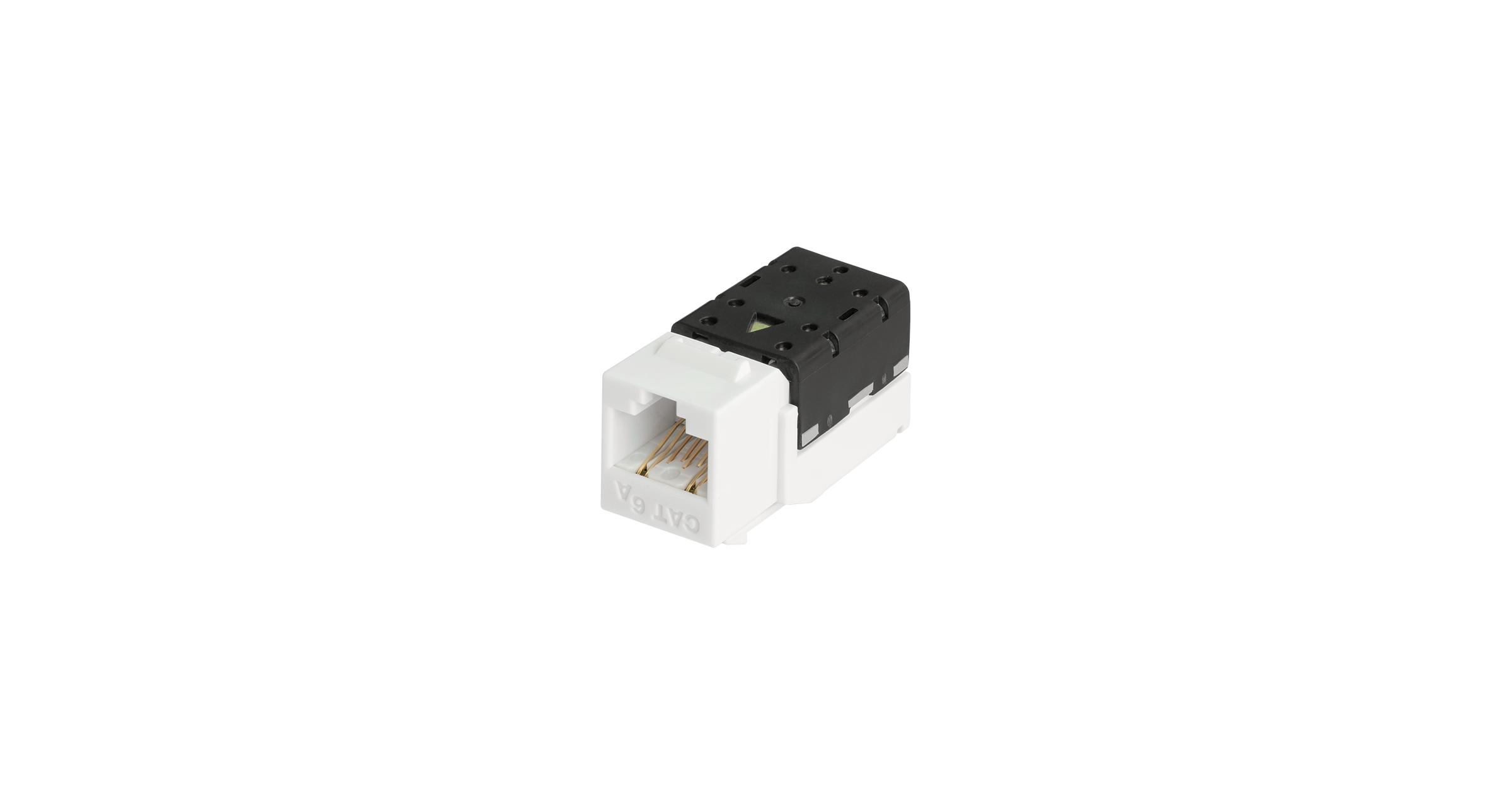 Модуль-вставка NIKOMAX типа Keystone, Кат.6а (Класс Eа), 500МГц, RJ45/8P8C, FT-TOOL/110/KRONE, T568A/B, неэкранированный, белый, гарантия: 5 лет расширенная / 25 лет системная — фото