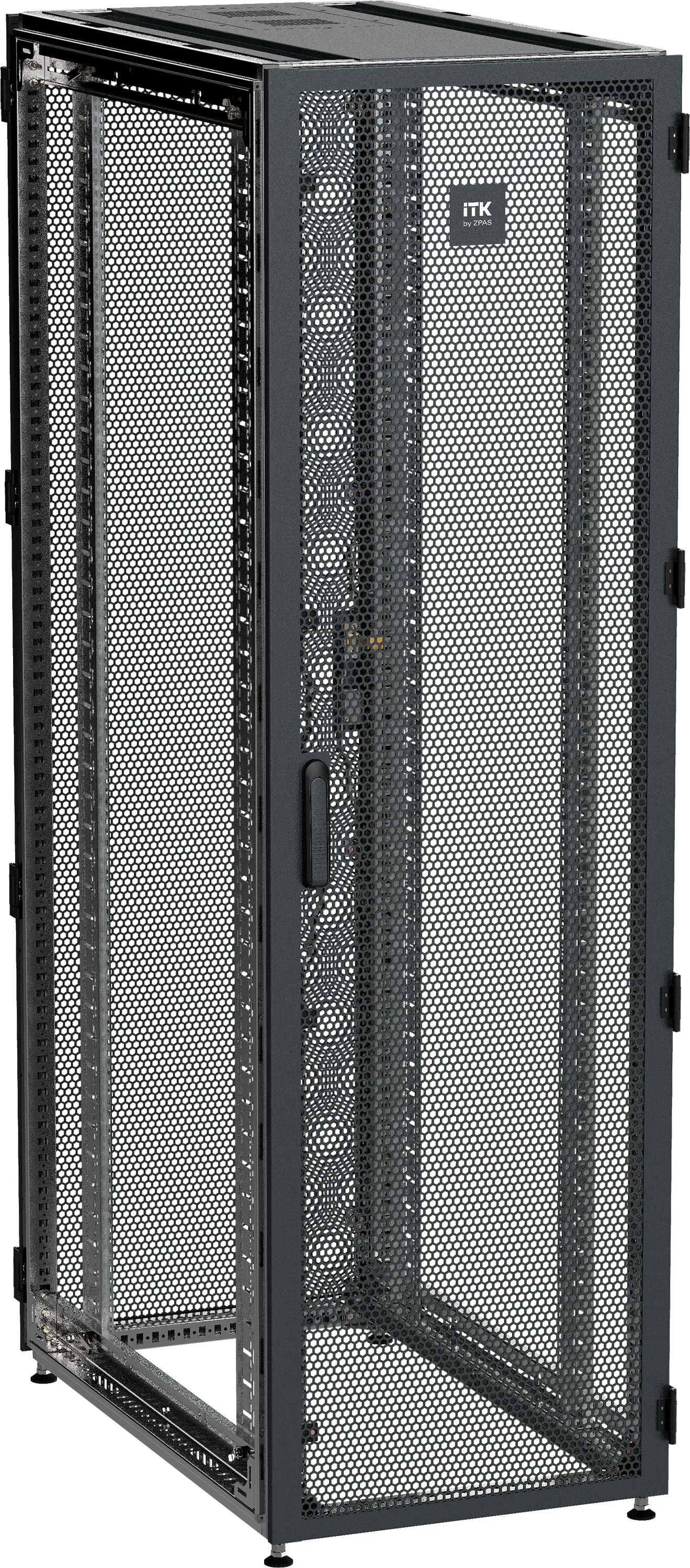 ITK by ZPAS Шкаф серверный 19" 42U 600х1000 одностворчатые перфорированные двери черный РФ