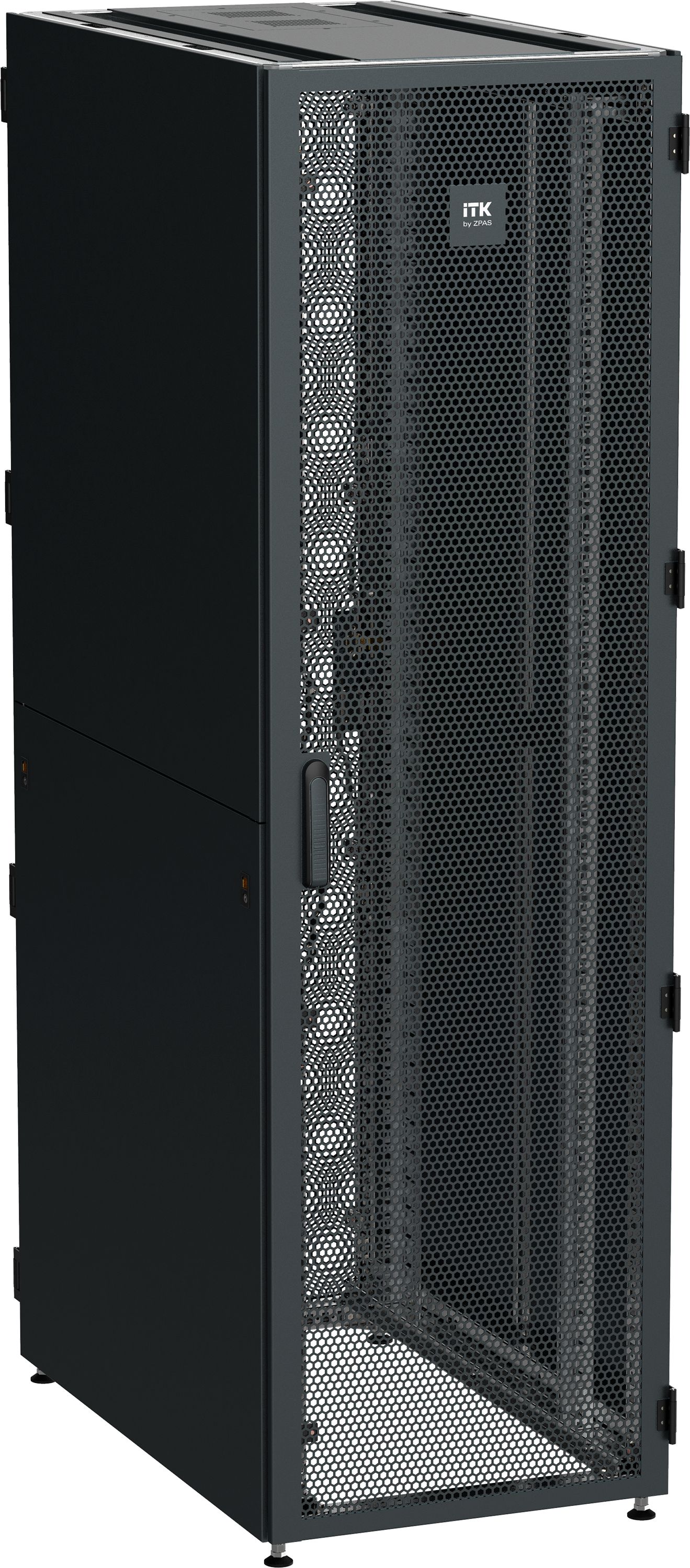 ITK by ZPAS Шкаф серверный 19" 45U 600х1200 одностворчатые перфорированные двери черный РФ — фото