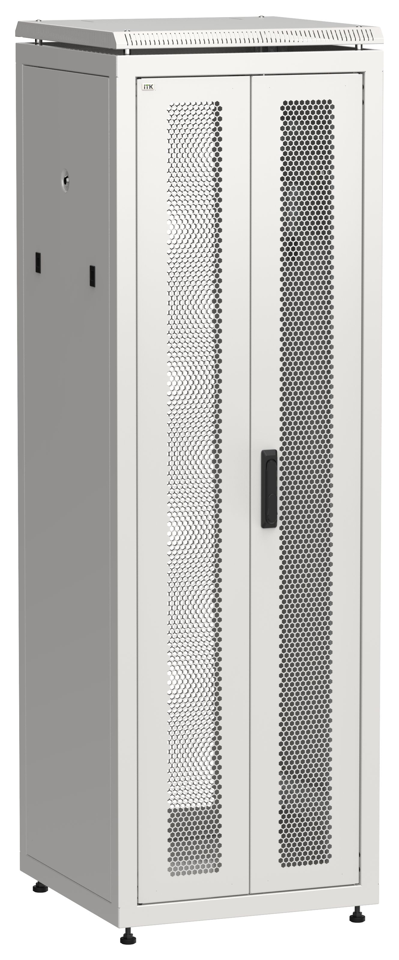 ITK LINEA N Шкаф сетевой 19" 38U 600х600мм двери передняя перфорированная задняя двустворчатая перфорированная серый