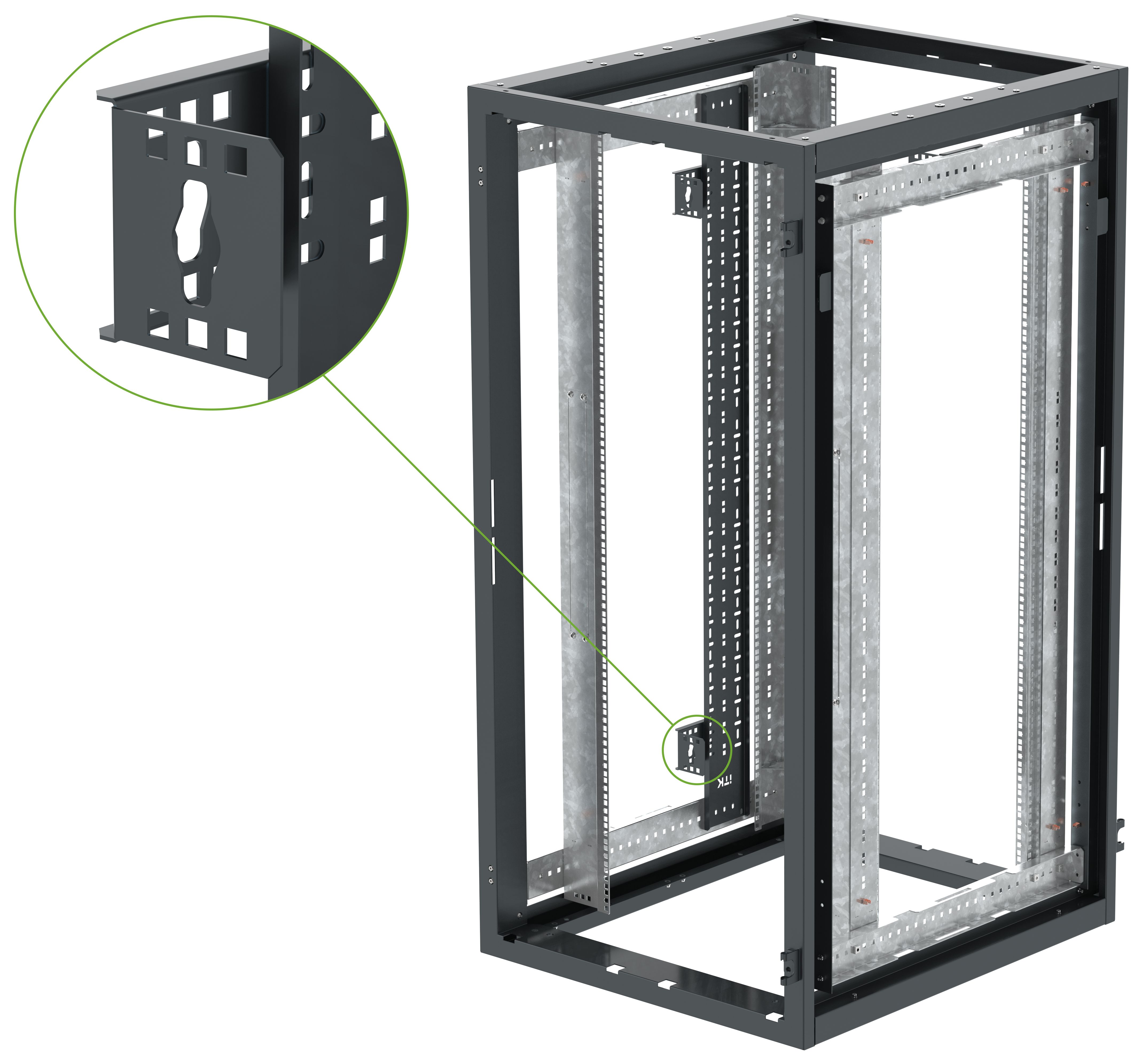 ITK LINEA S Кронштейн для крепления вертикальных PDU в зоне Zero-U черный (2шт/компл) — фото