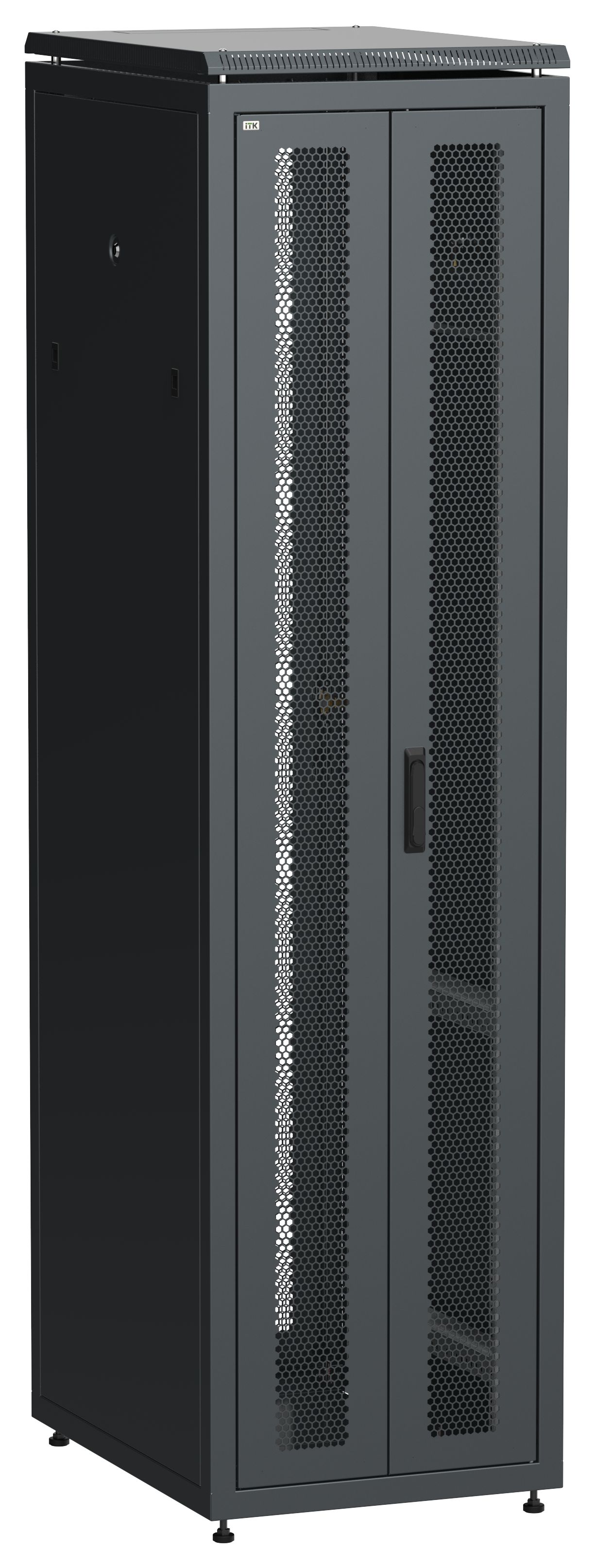 ITK LINEA N Шкаф сетевой 19" 47U 600х800мм двери передняя перфорированная задняя двустворчатая перфорированная черный