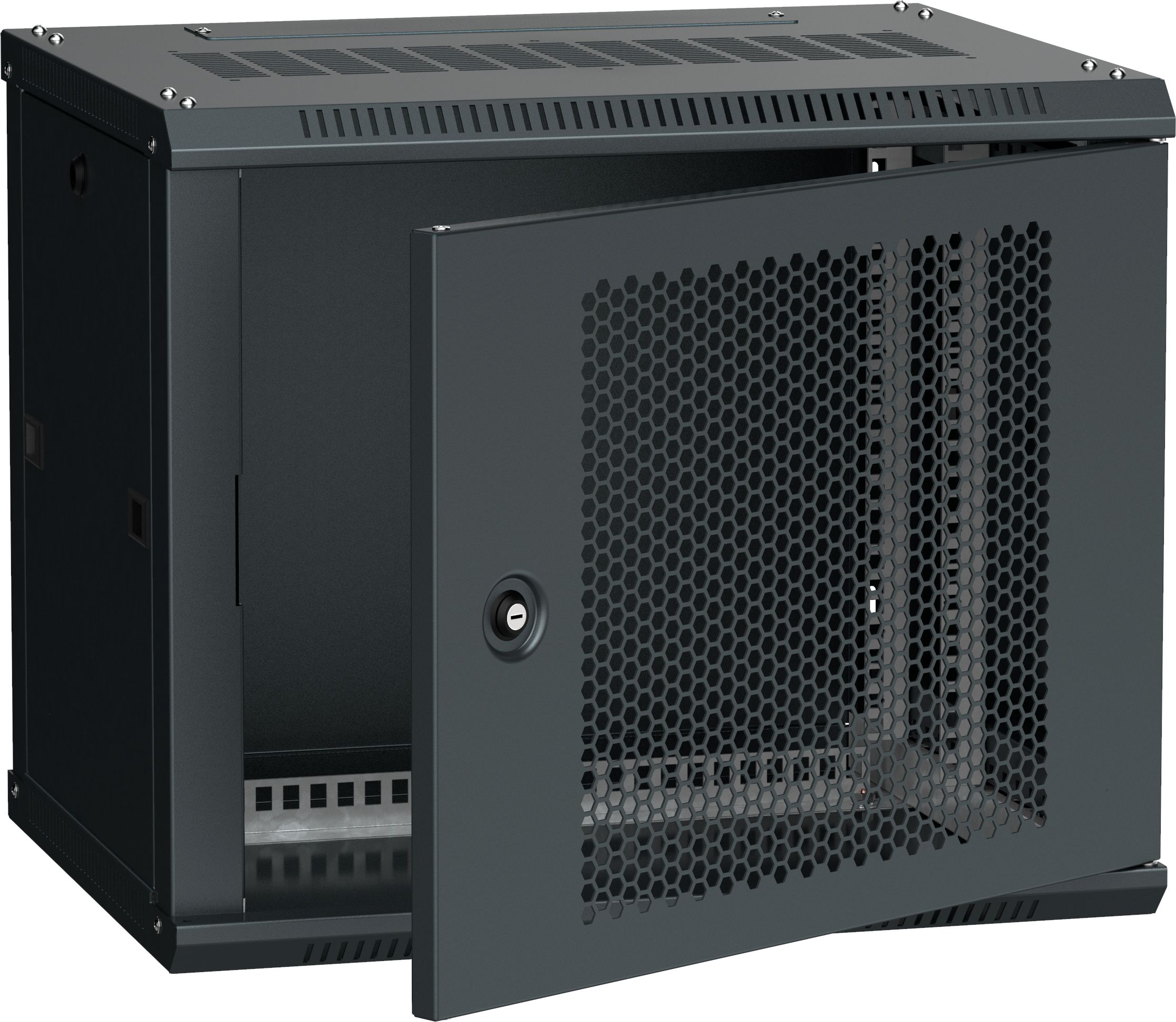 ITK Шкаф LINEA W 6U 600х450мм дверь перфорированная черный RAL9005