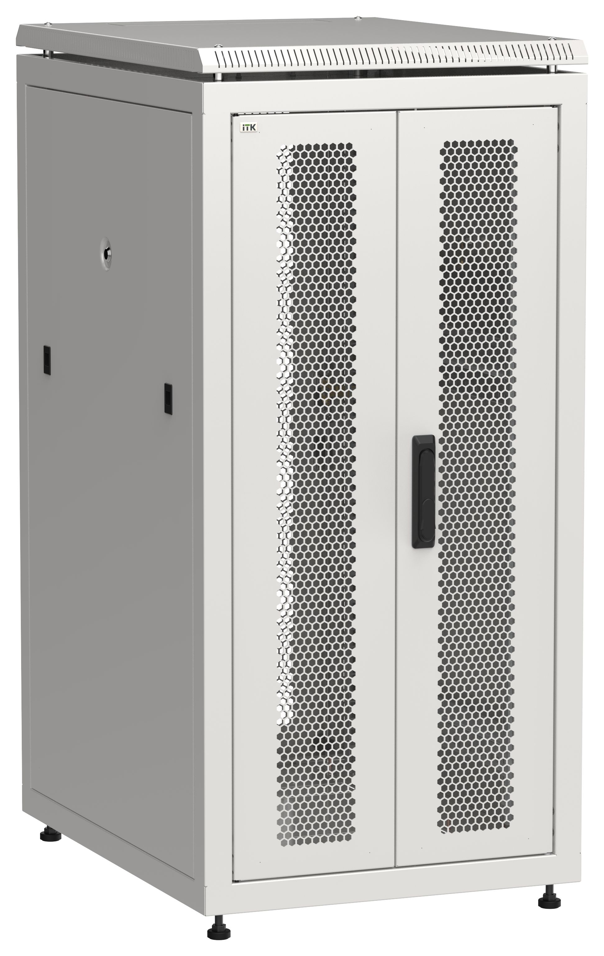 ITK LINEA N Шкаф сетевой 19" 24U 600х800мм двери передняя перфорированная задняя двустворчатая перфорированная серый