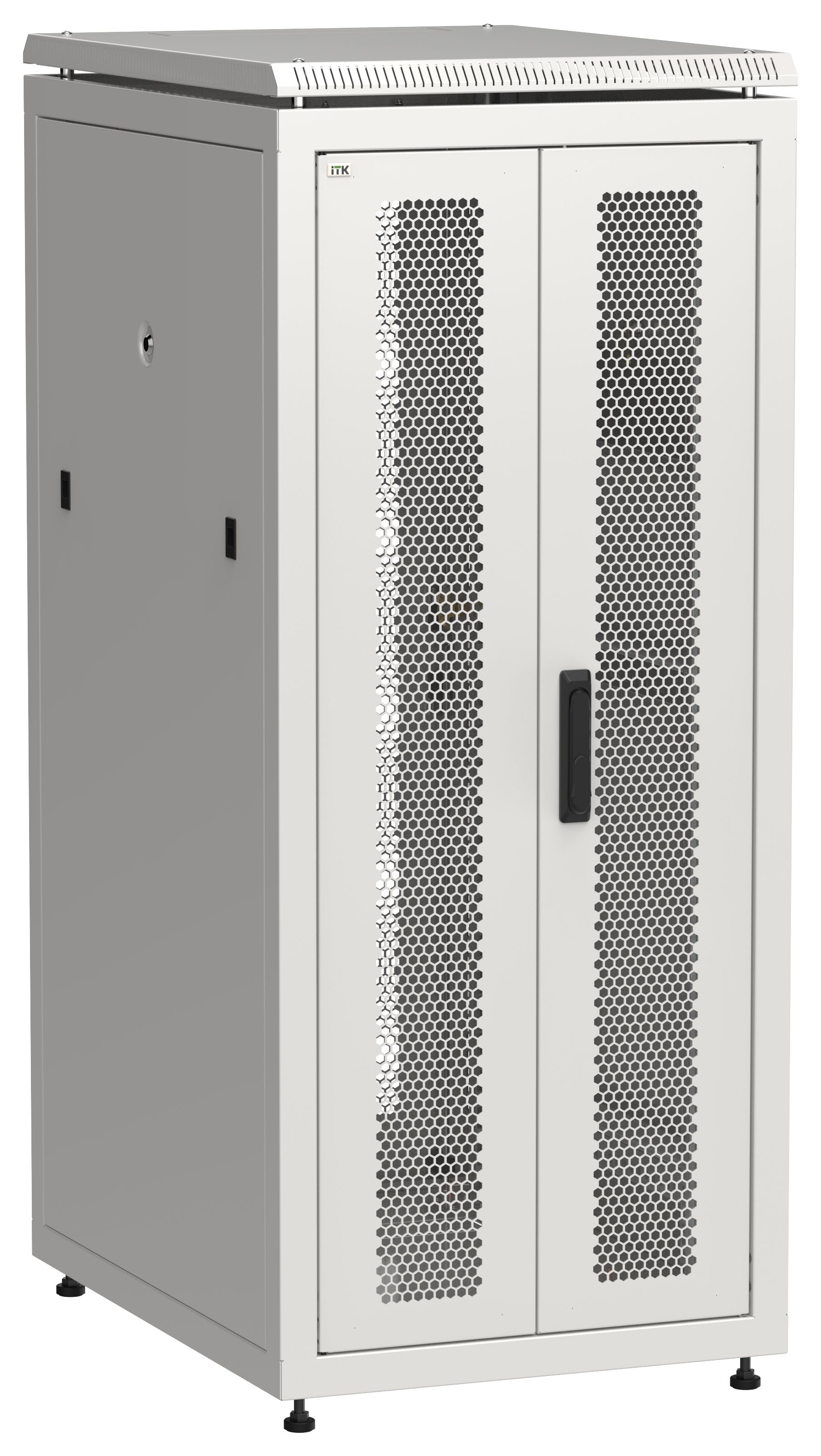 ITK LINEA N Шкаф сетевой 19" 28U 600х800мм двери передняя перфорированная задняя двустворчатая перфорированная серый