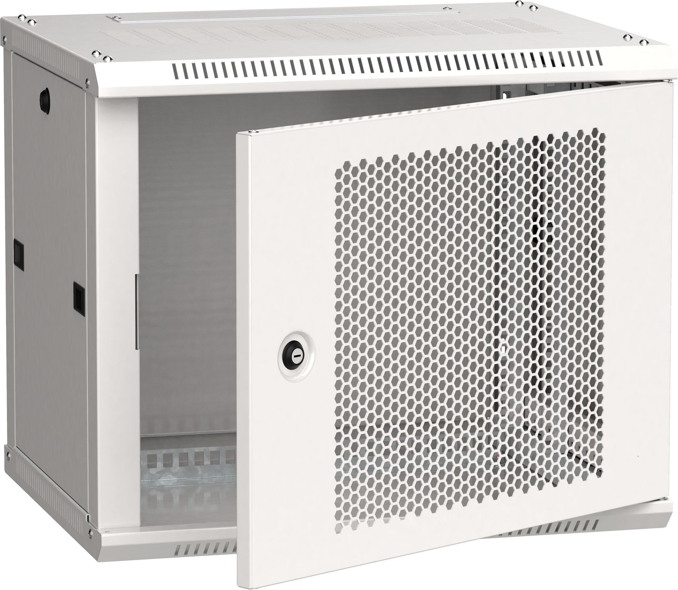 ITK Шкаф LINEA W 9U 600х450мм дверь перфорированная серый RAL7035