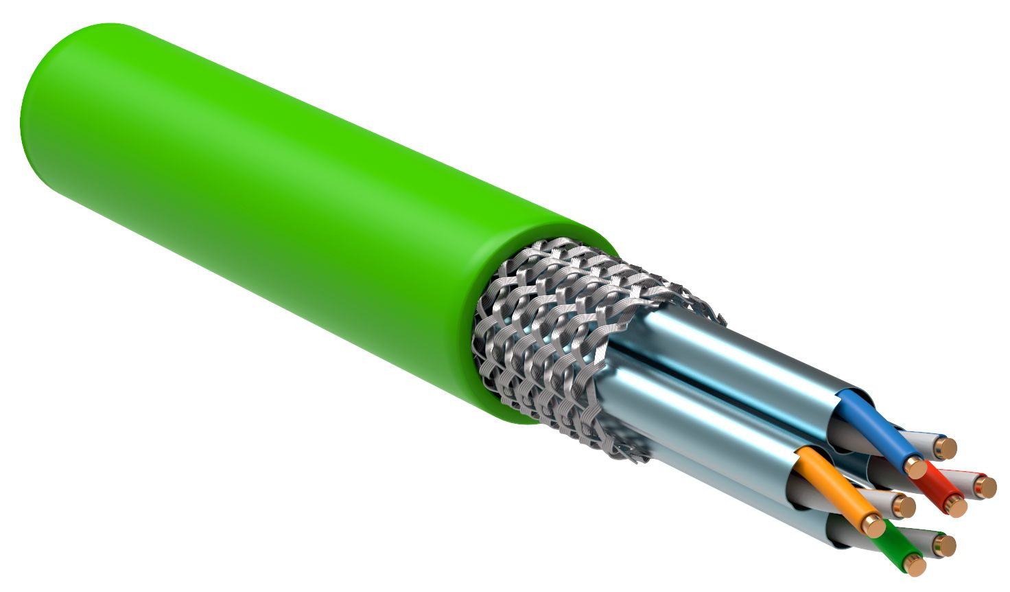 ITK Витая пара S/FTP кат.7 4х2х23AWG solid LSLTx нг(А)-LSLTx зеленый (305м)