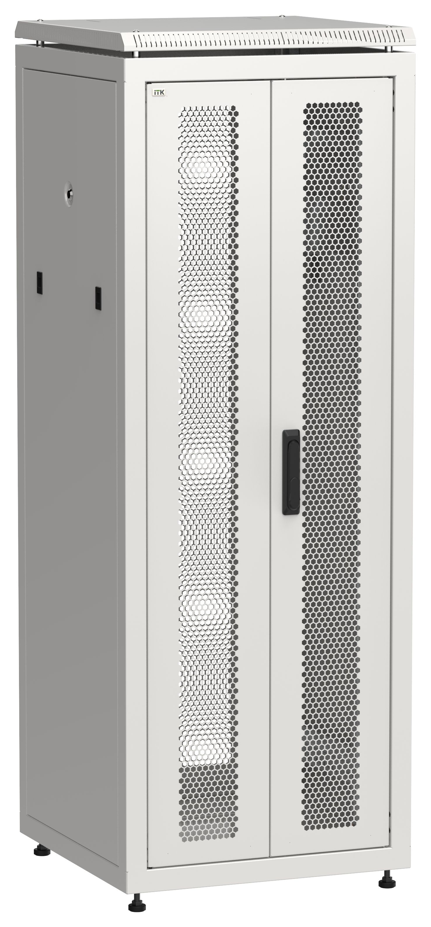 ITK LINEA N Шкаф сетевой 19" 33U 600х600мм двери передняя перфорированная задняя двустворчатая перфорированная серый