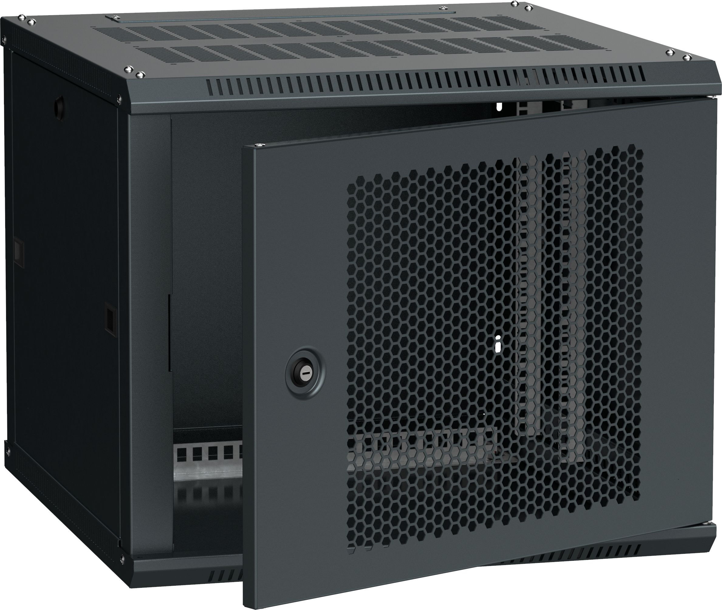 ITK Шкаф LINEA W 6U 600х600мм дверь перфорированная черный RAL9005