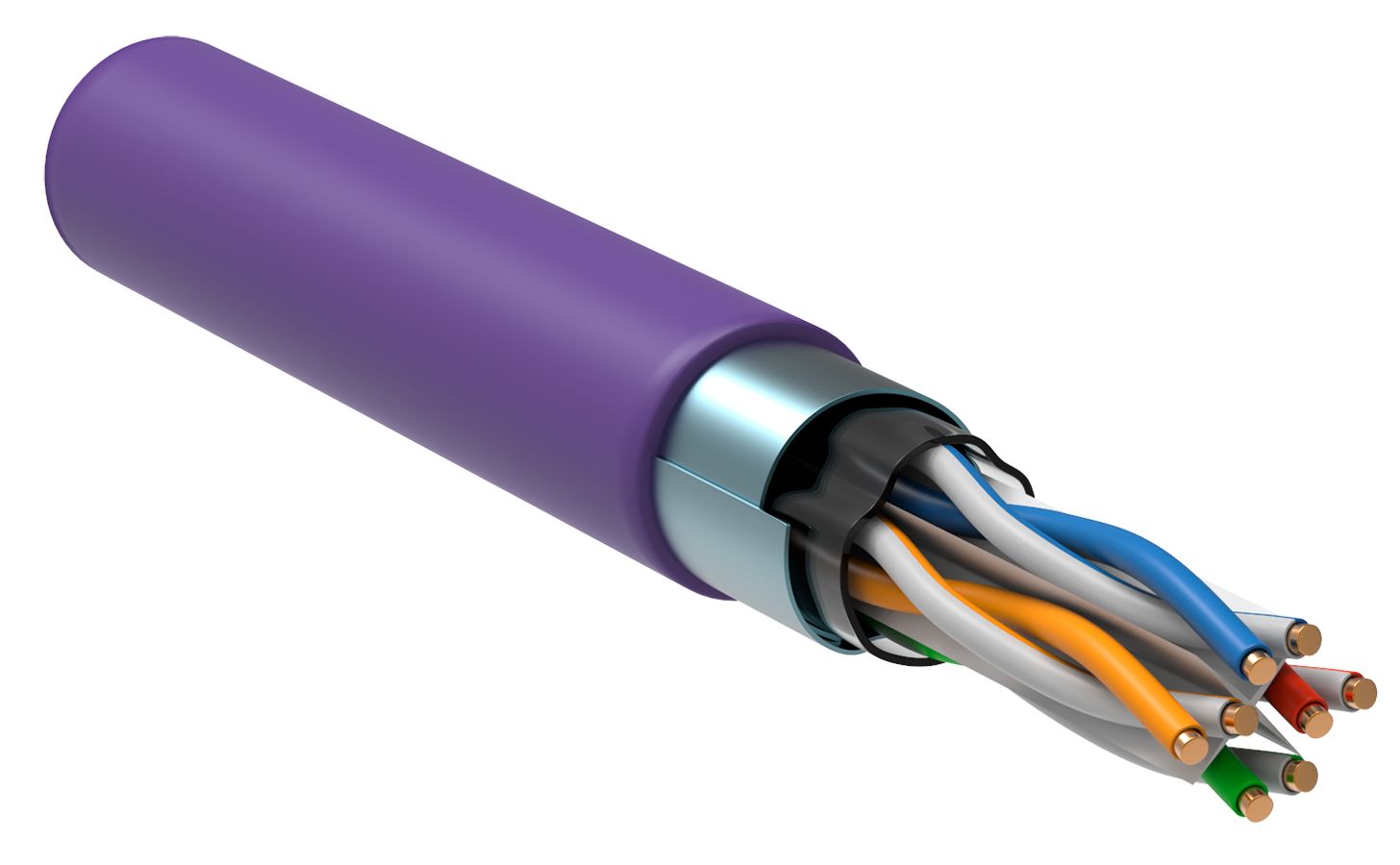 ITK Витая пара F/UTP кат.6 4х2х23AWG solid LSZH нг(А)-HF фиолетовый (305м)