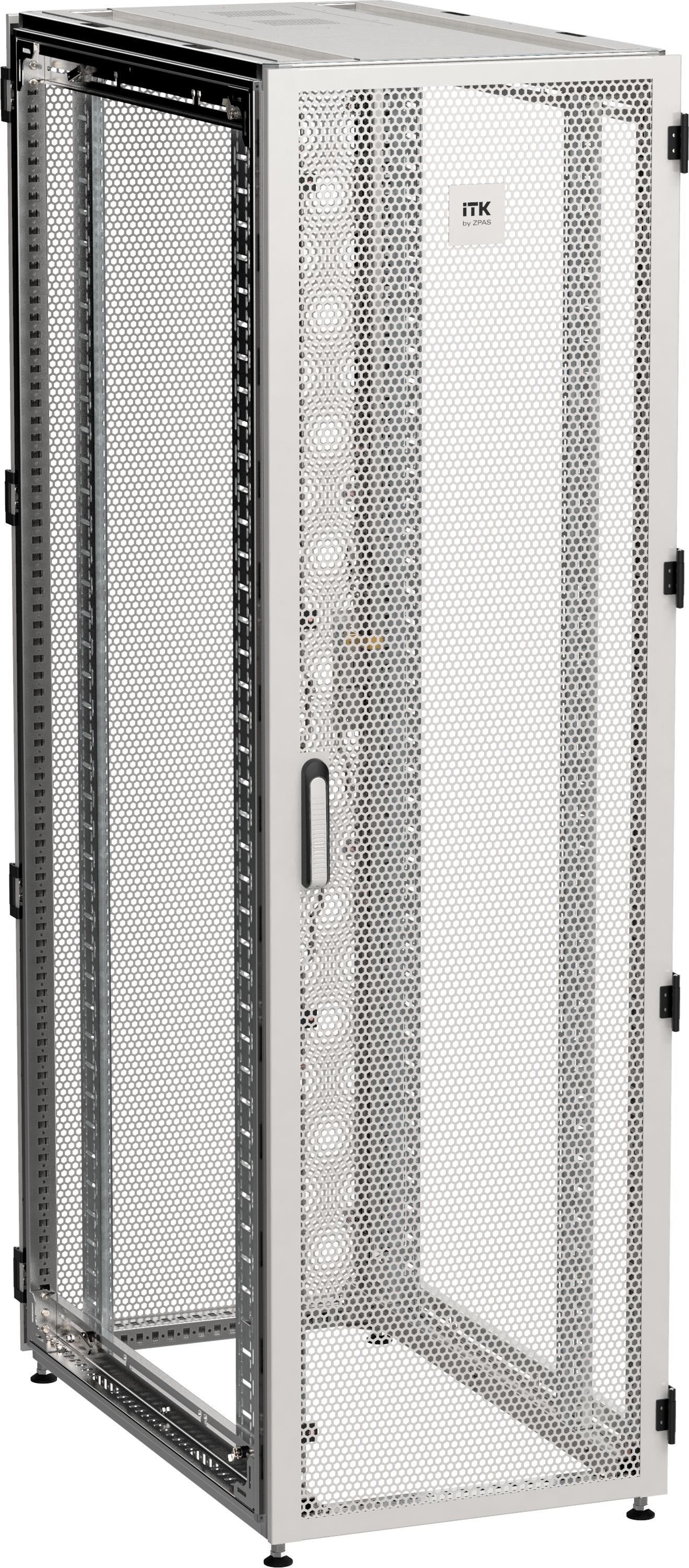 ITK by ZPAS Шкаф серверный 19" 42U 600х1000 одностворчатые перфорированные двери серый РФ — фото