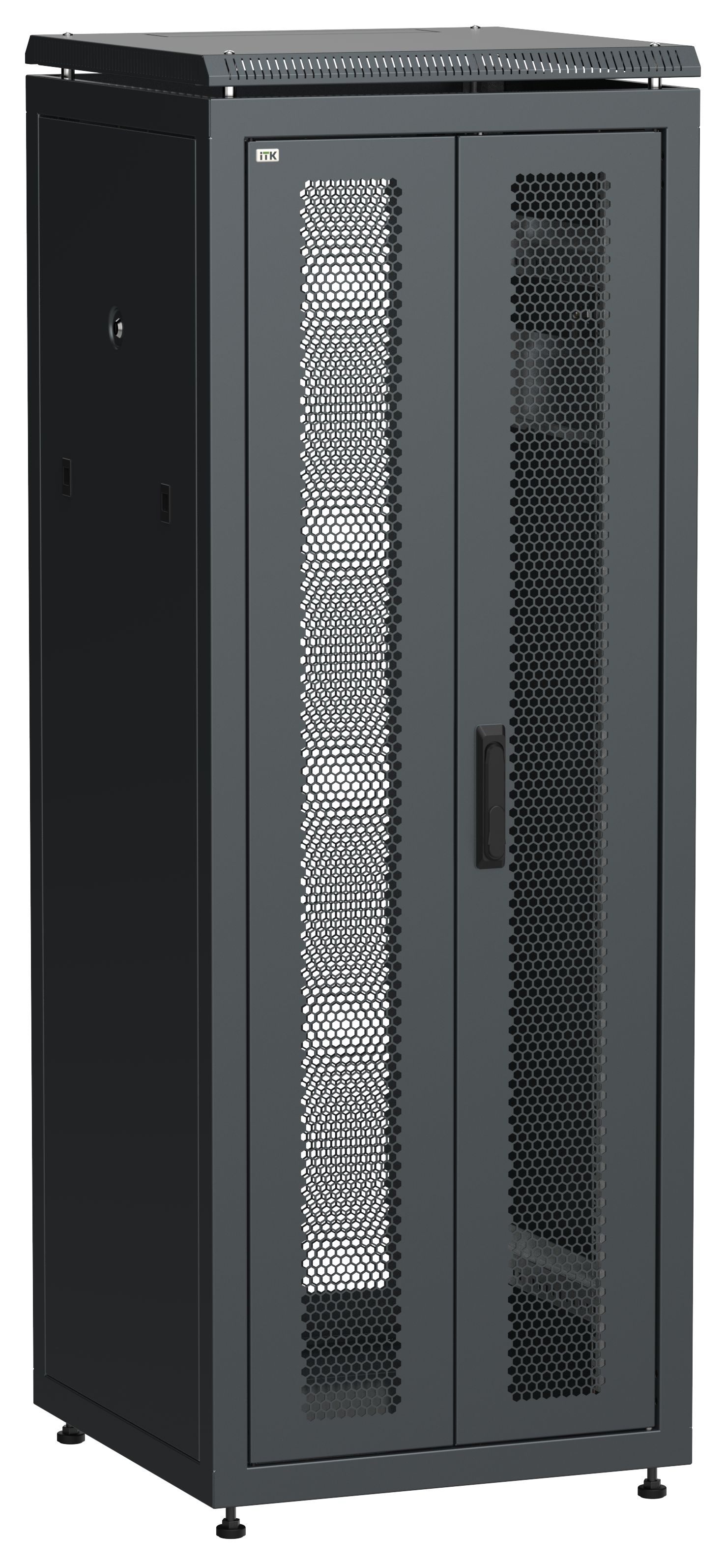 ITK LINEA N Шкаф сетевой 19" 33U 600х600мм двери передняя перфорированная задняя двустворчатая перфорированная черный