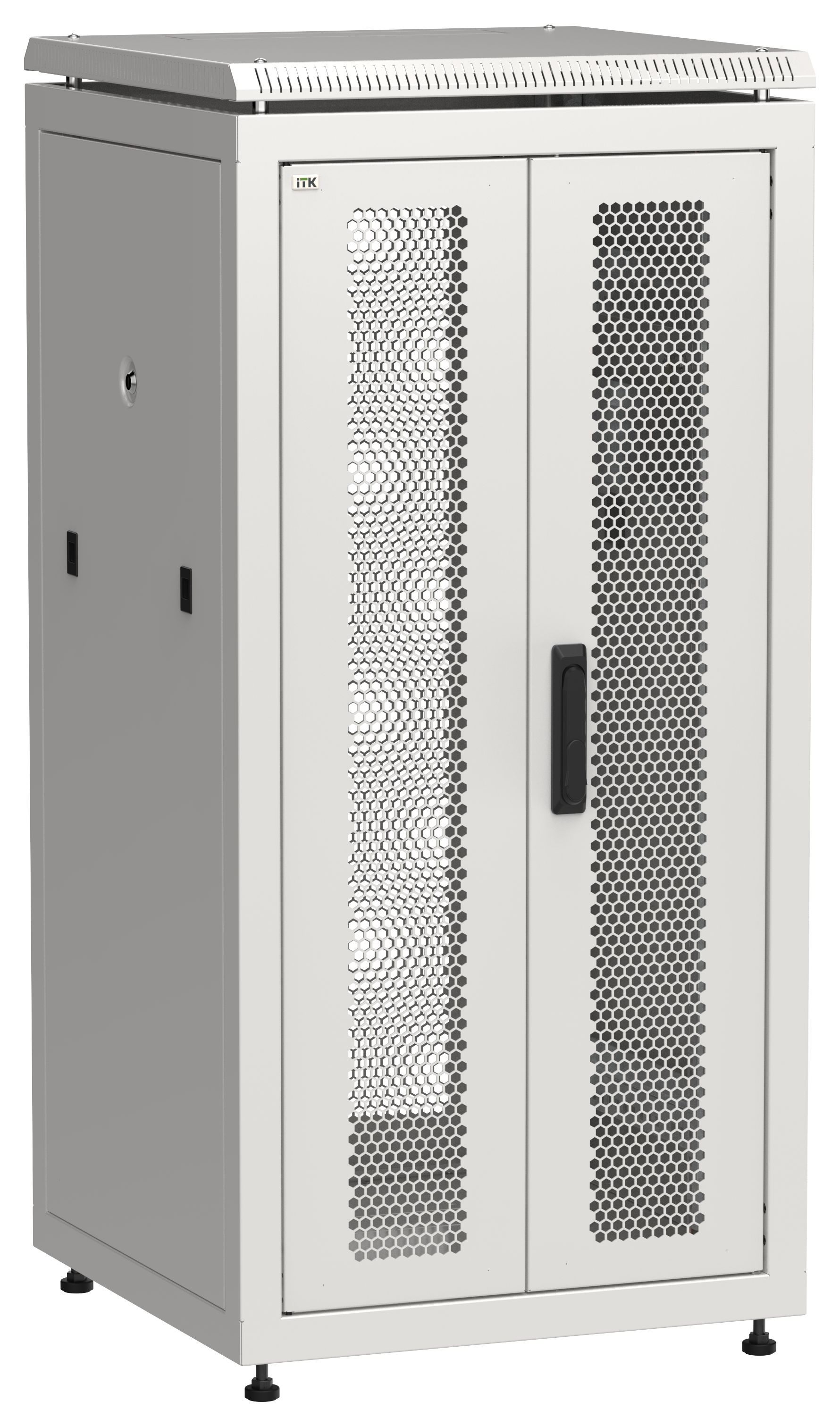 ITK LINEA N Шкаф сетевой 19" 24U 600х600мм двери передняя перфорированная задняя двустворчатая перфорированная серый