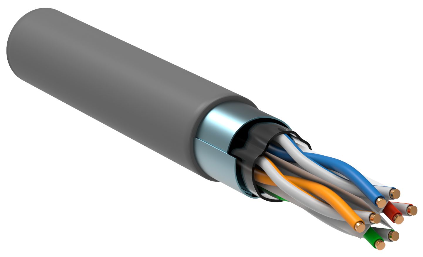 ITK Витая пара F/UTP кат.5E 4х2х0,52 solid PVC серый (305м) РФ/Т