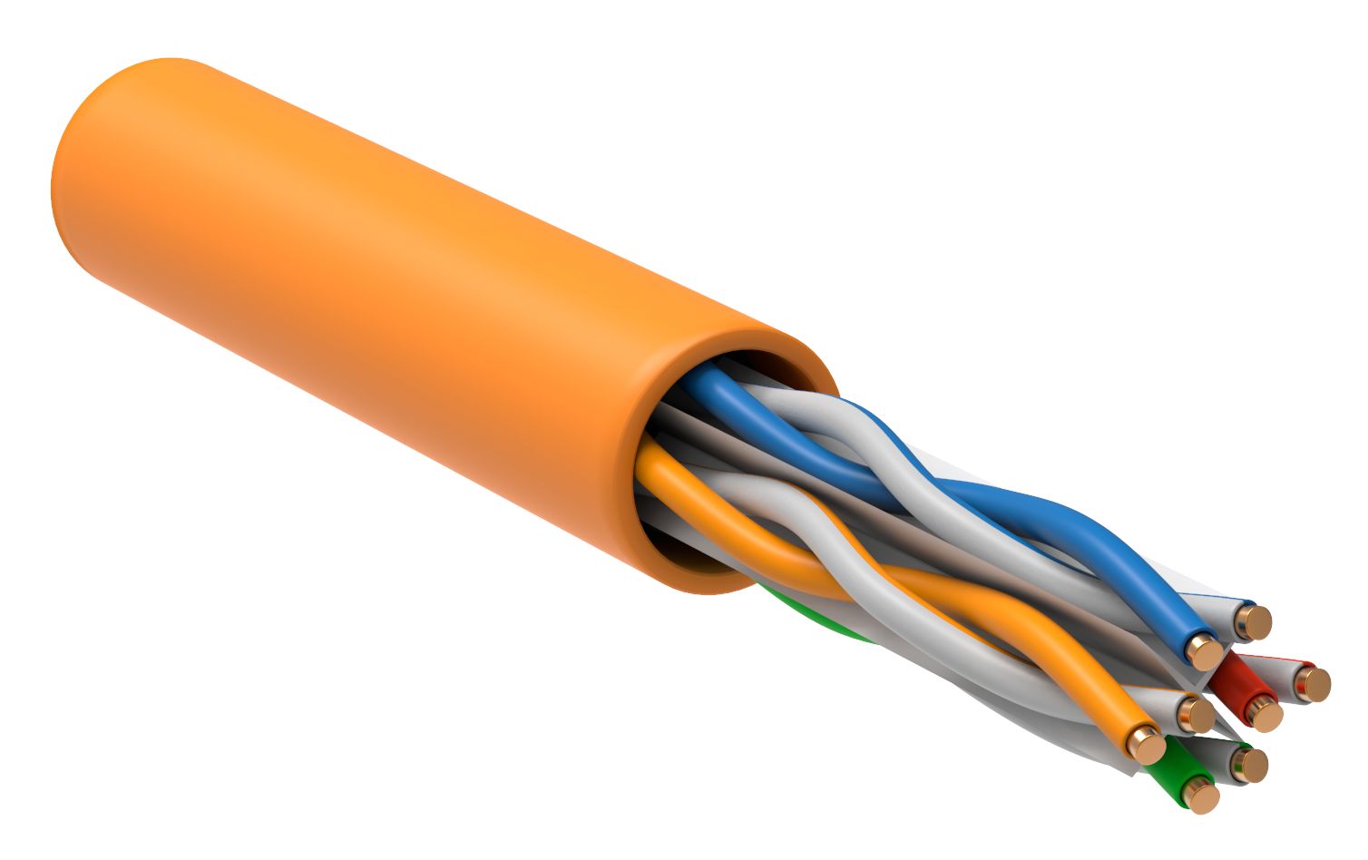 ITK Витая пара U/UTP кат.6 4х2х24AWG solid LSZH нг(А)-HF slim оранжевый (305м)