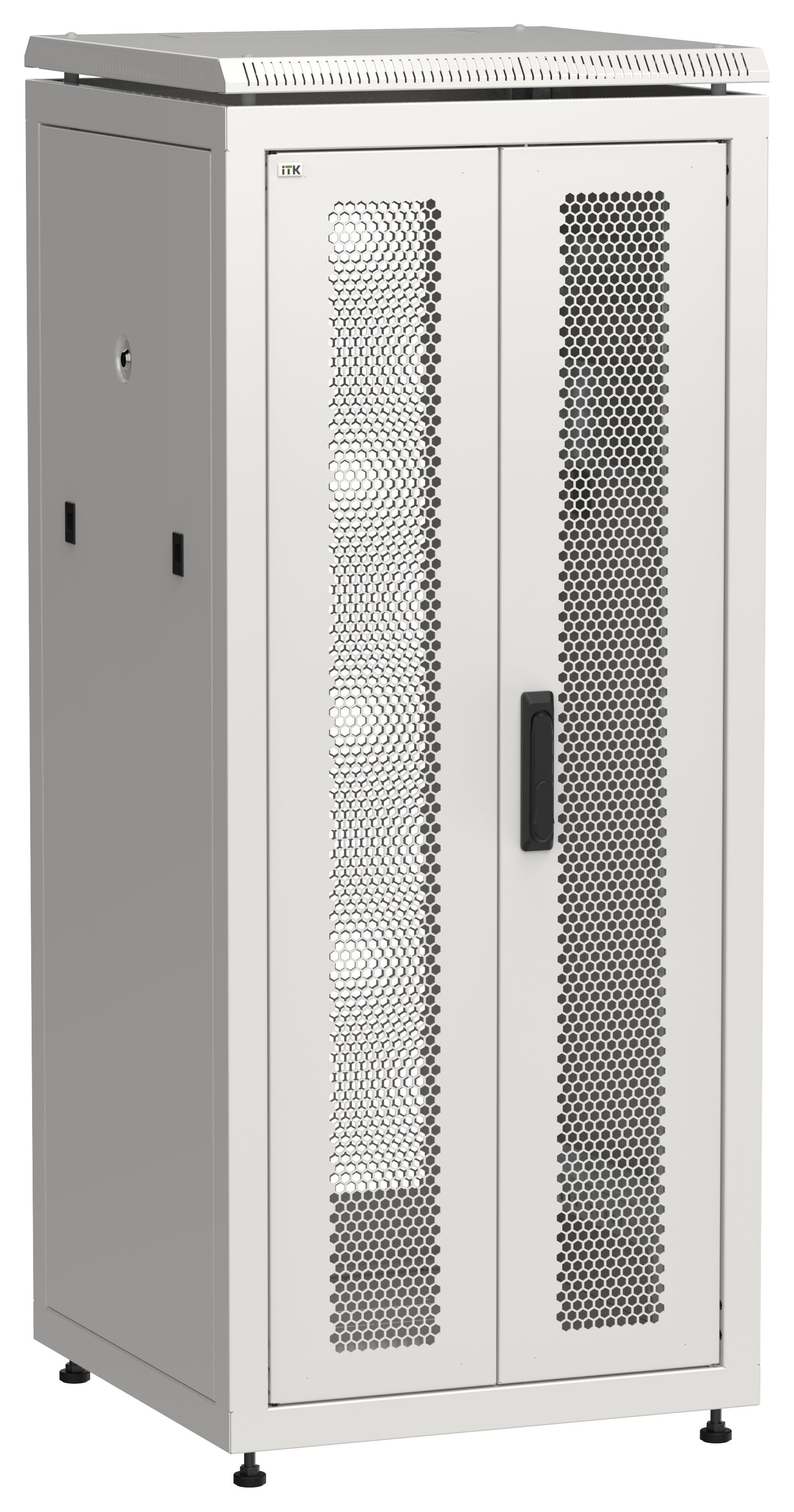 ITK LINEA N Шкаф сетевой 19" 28U 600х600мм двери передняя перфорированная задняя двустворчатая перфорированная серый