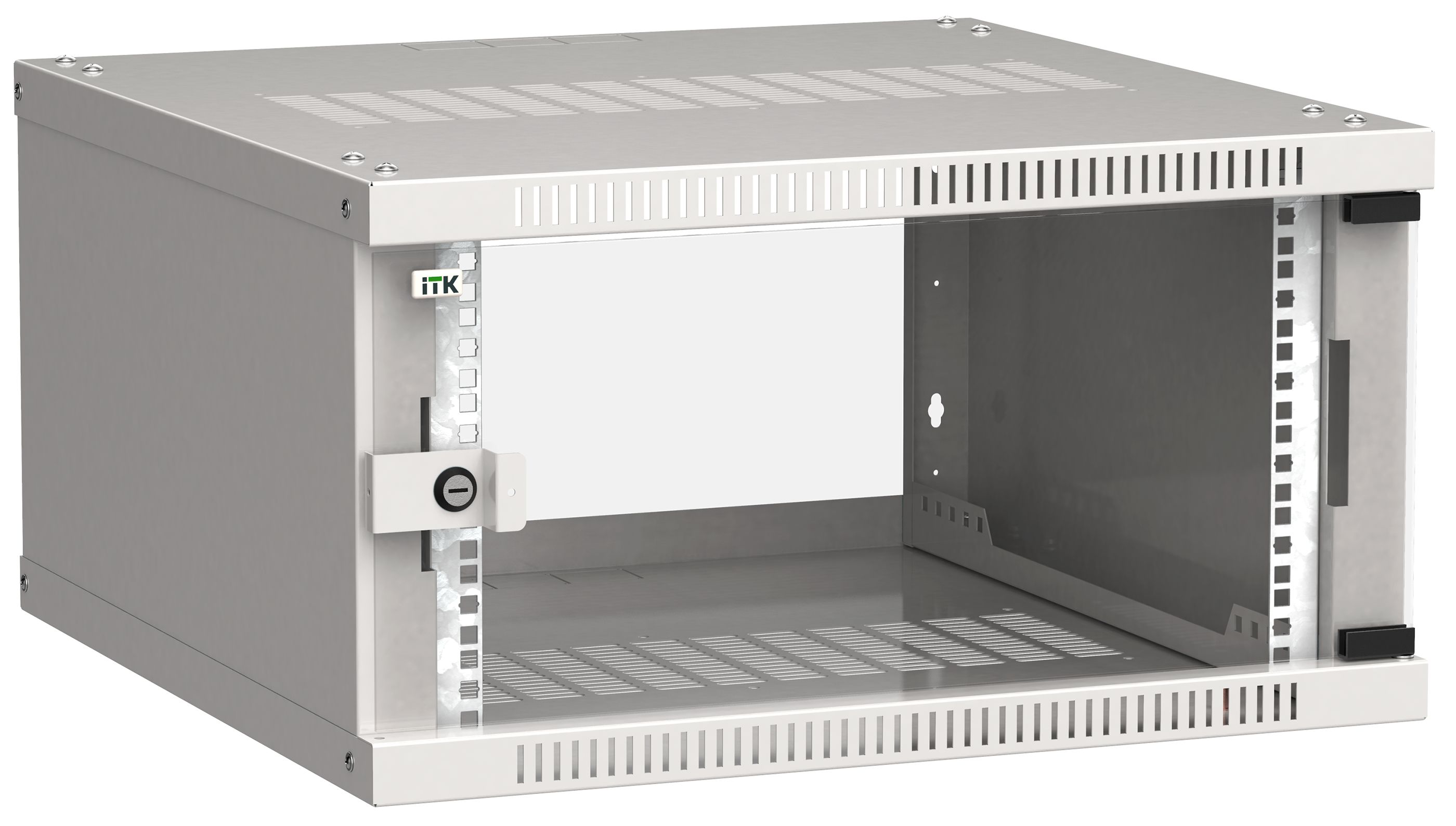 ITK Шкаф настенный LINEA WE 6U 600х600мм дверь стекло серый