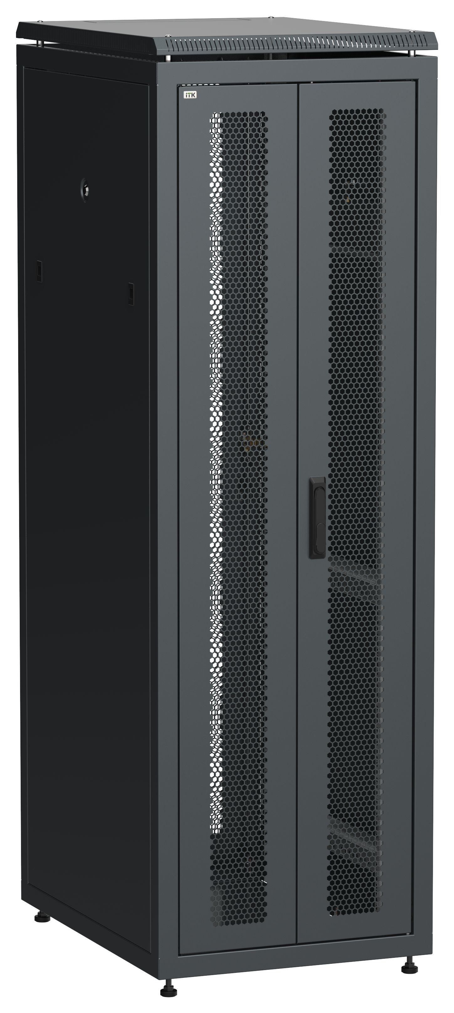 ITK LINEA N Шкаф сетевой 19" 38U 600х800мм двери передняя перфорированная задняя двустворчатая перфорированная черный
