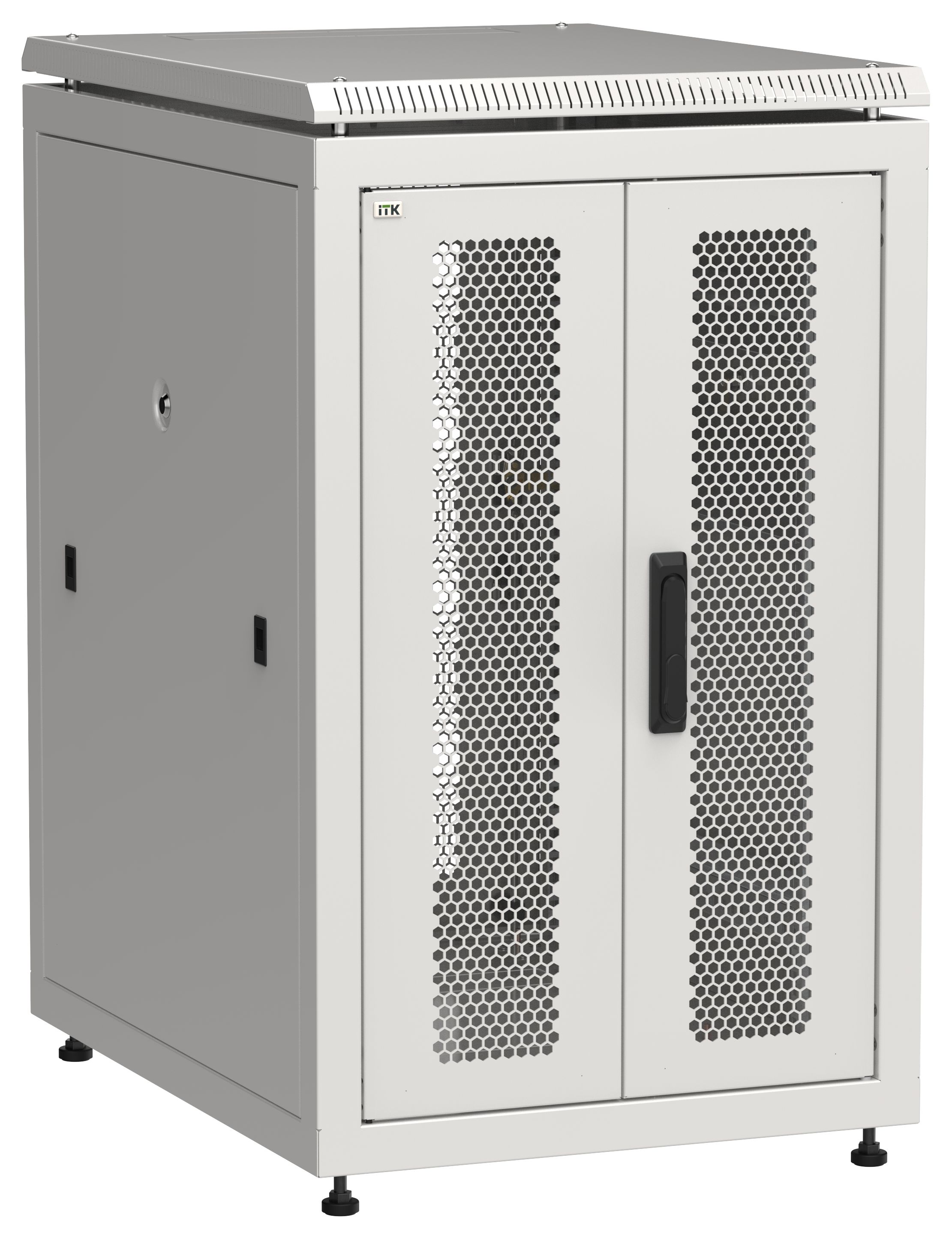 ITK LINEA N Шкаф сетевой 19" 18U 600х800мм двери передняя перфорированная задняя двустворчатая перфорированная серый
