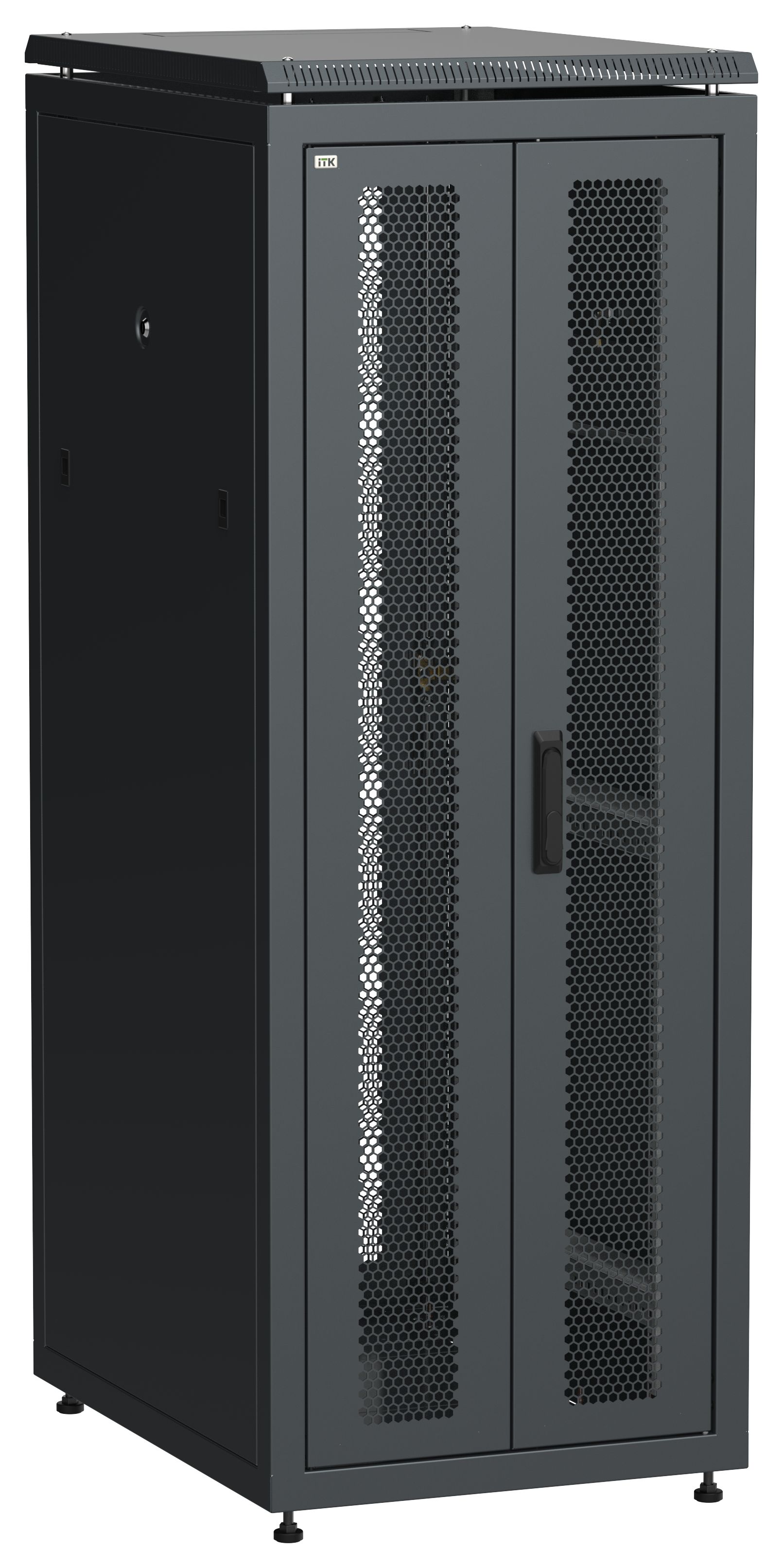 ITK LINEA N Шкаф сетевой 19" 33U 600х800мм двери передняя перфорированная задняя двустворчатая перфорированная черный