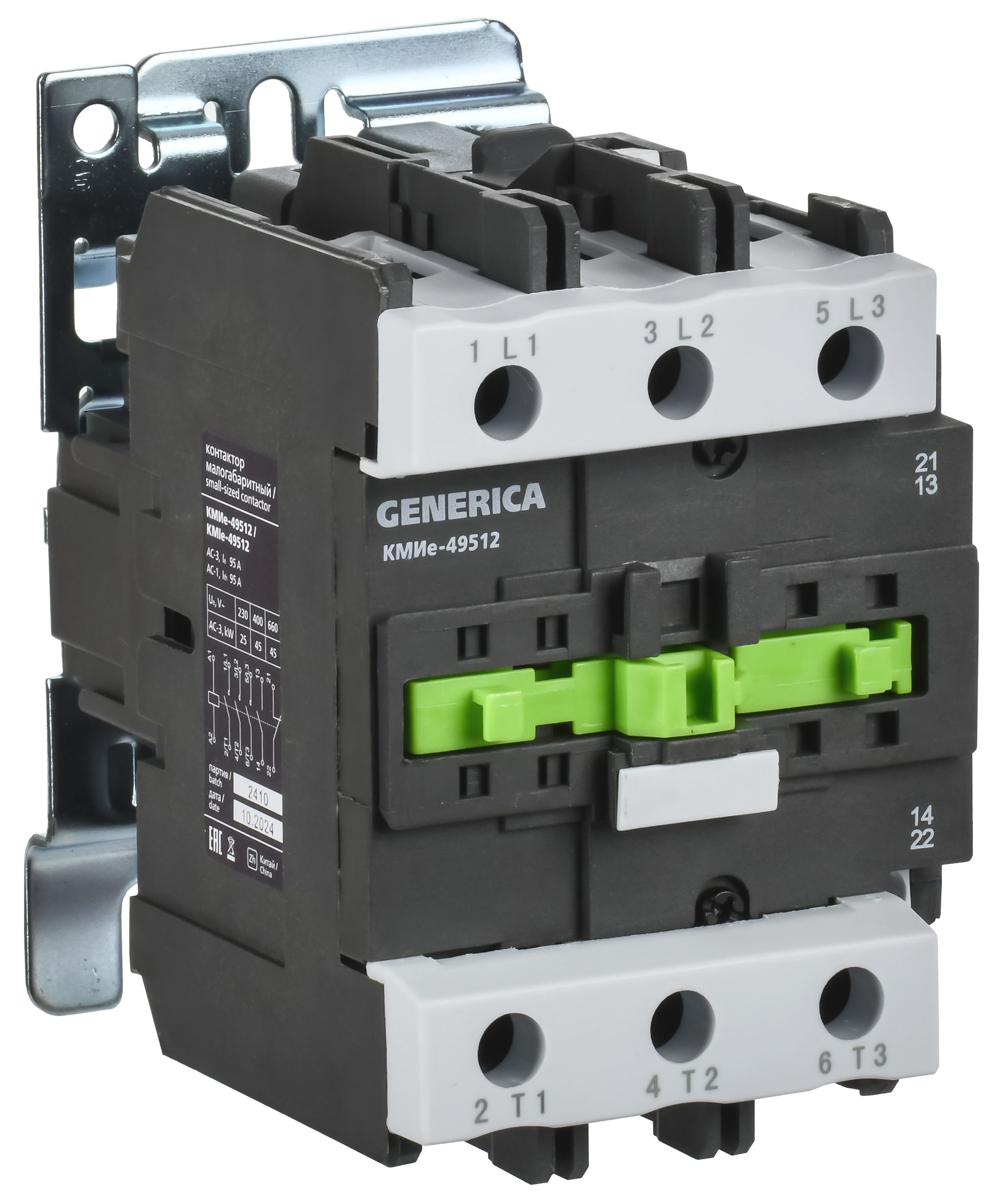 Контактор КМИе-49512 95А 230В/АС3 1NO;1NC GENERICA