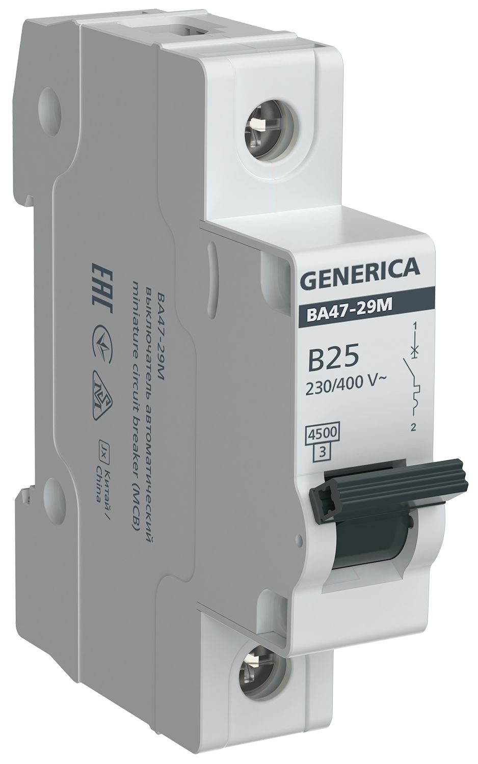 Автоматический выключатель ВА47-29М 1P 25А 4,5кА B GENERICA