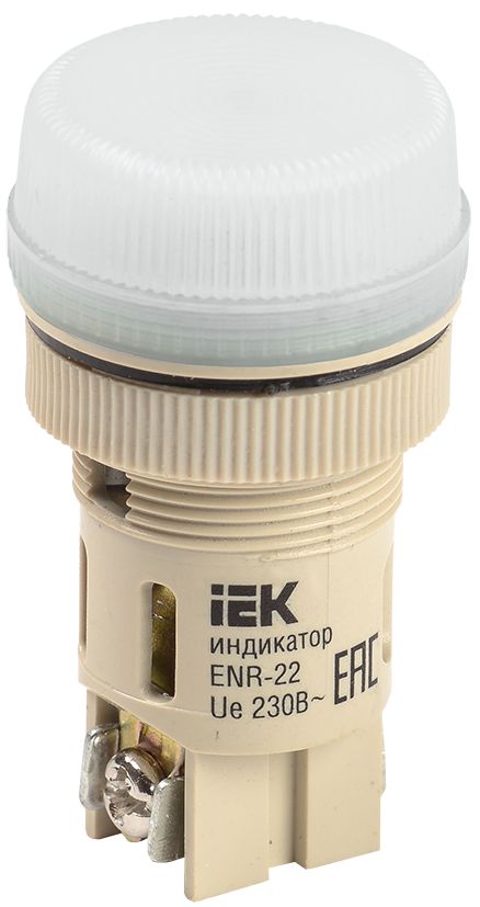 Лампа ENR-22 сигнальная d22мм белый неон/240В цилиндр GENERICA