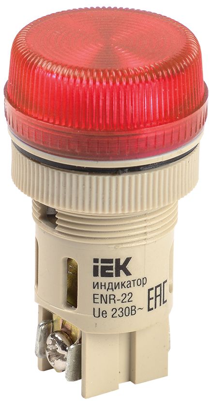 Лампа ENR-22 сигнальная d22мм красный неон/240В цилиндр GENERICA