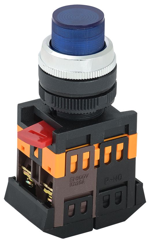 Кнопка ABLFP-22 синий d22мм неон/240В NO+NC GENERICA