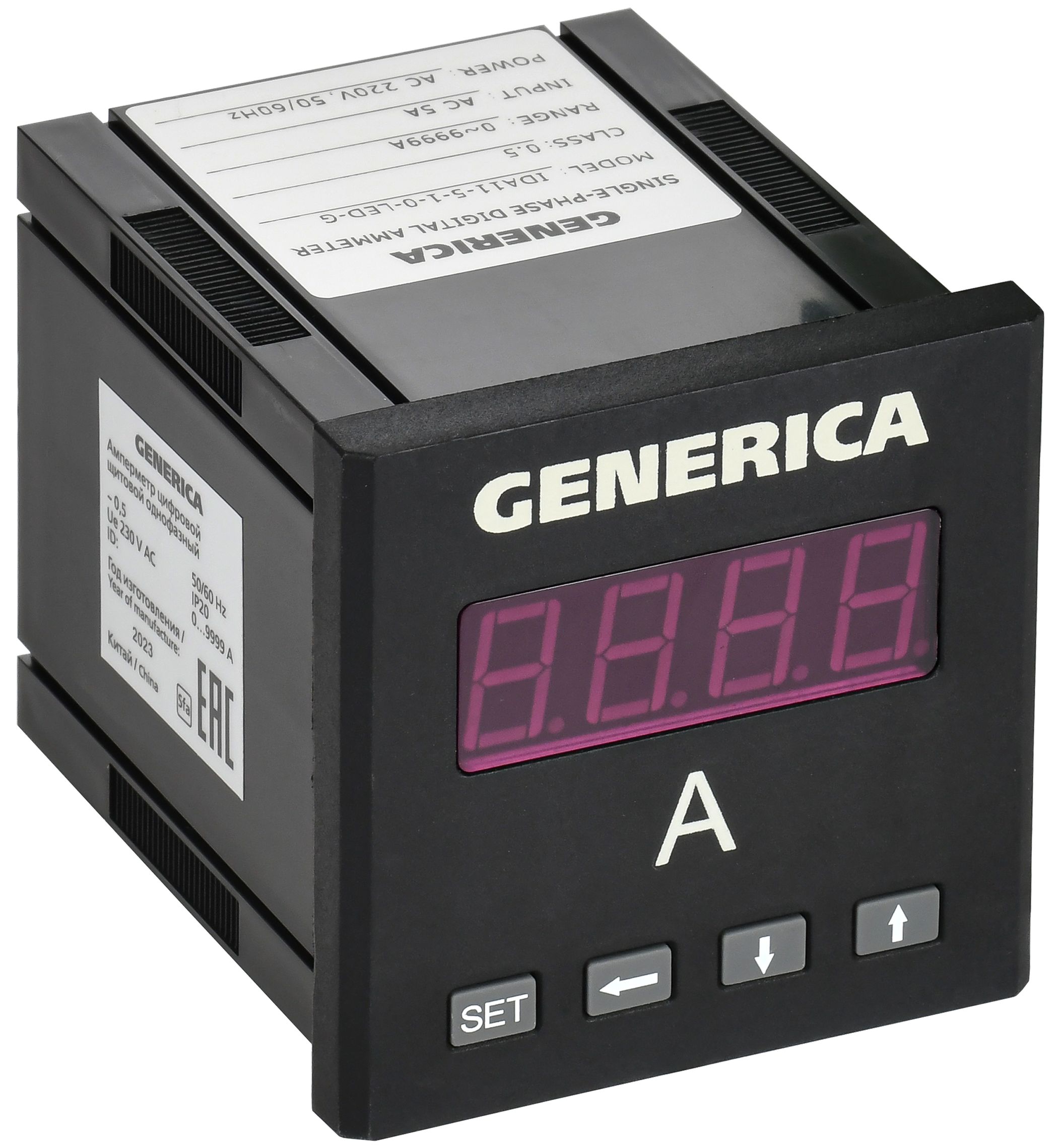 Амперметр цифровой щитовой однофазный 72х72мм LED GENERICA