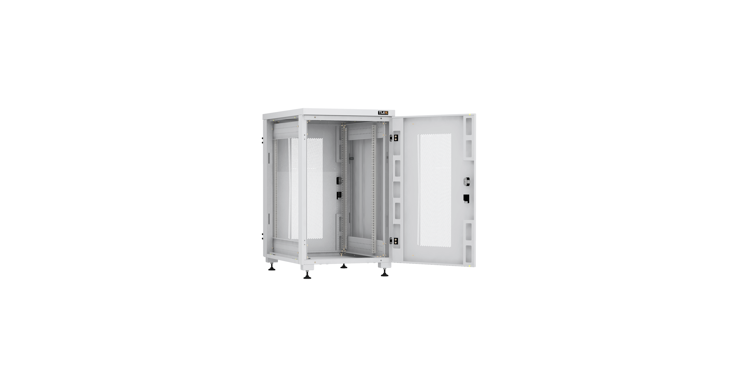 Напольный шкаф NIKOMAX Essential Line серии TFI-R 19", 18U, перфорированные двери, цельнометаллические стенки, Ш600хВ974хГ800мм, в разобранном виде, серый — фото