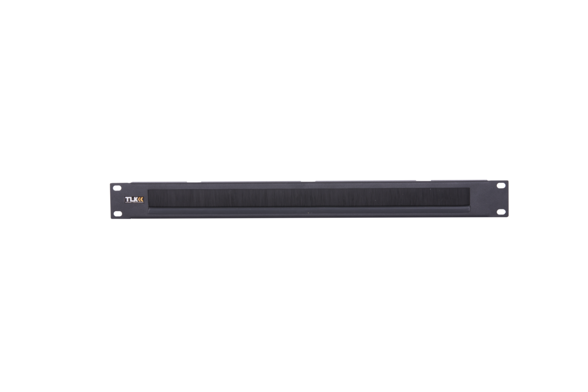 Щёточный ввод NIKOMAX 19", 1U, для настенных, напольных шкафов и открытых монтажных стоек, черный