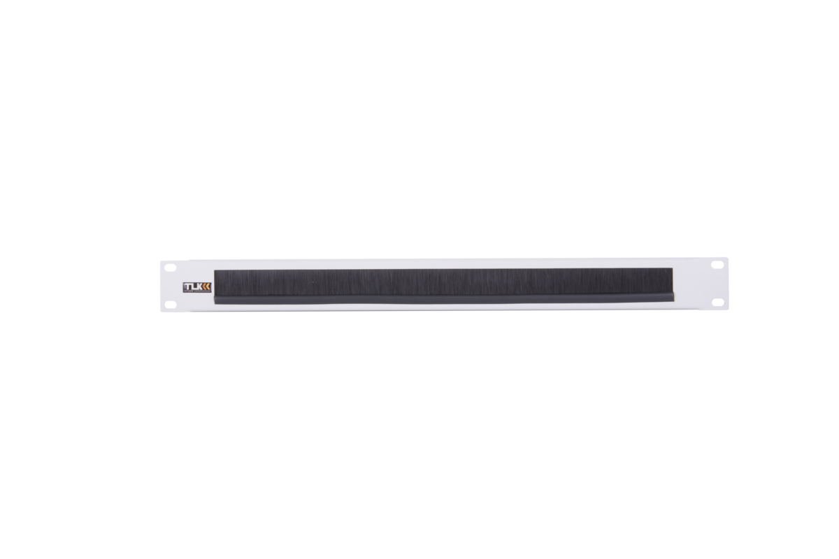 Щёточный ввод NIKOMAX 19", 1U, для настенных, напольных шкафов и открытых монтажных стоек, светло-серый.