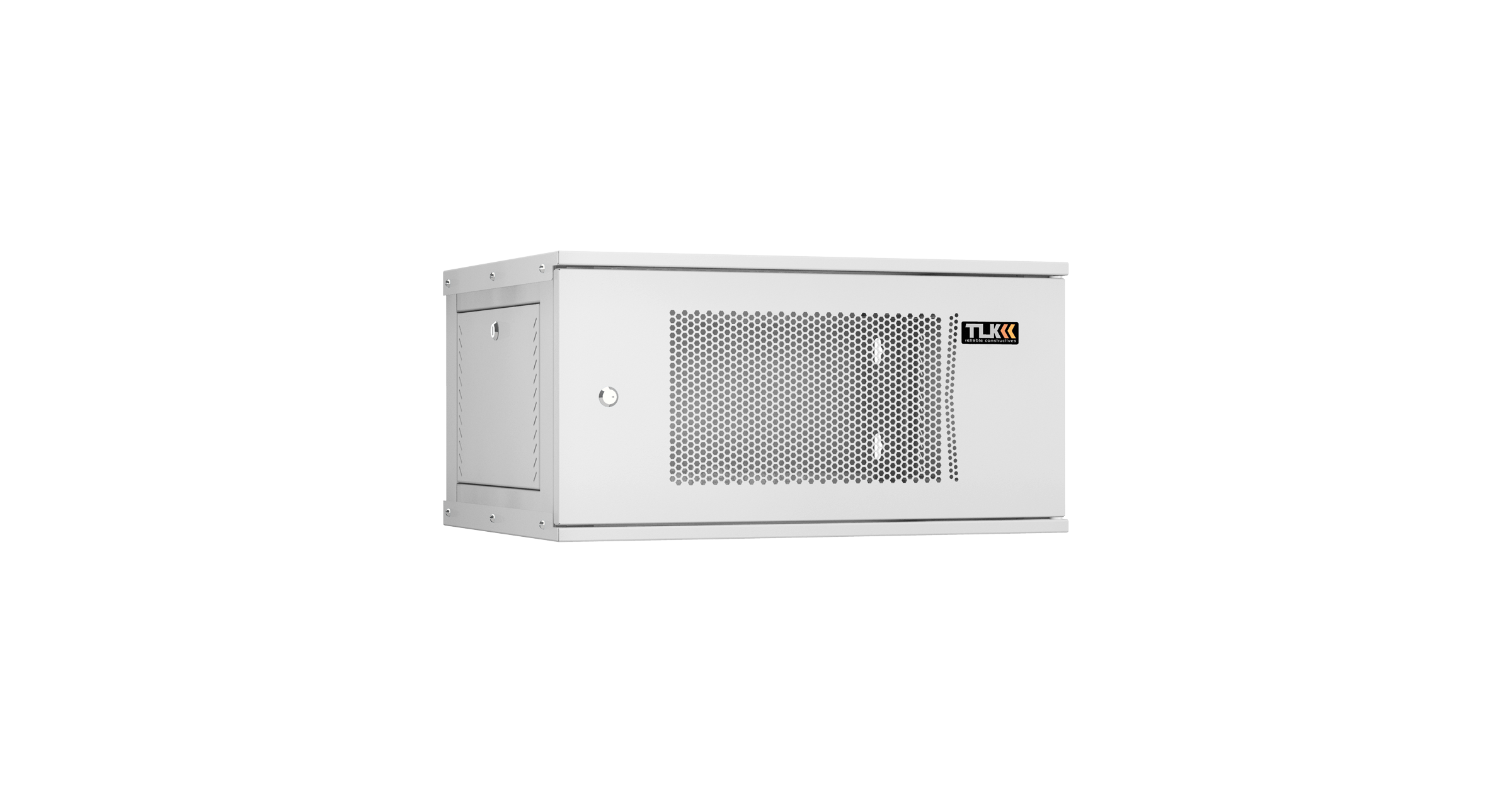 Настенный разборный шкаф NIKOMAX Essential Line 19", 6U, перфорированная дверь, Ш600хВ303хГ450мм, 1 пара монтажных направляющих, серый — фото
