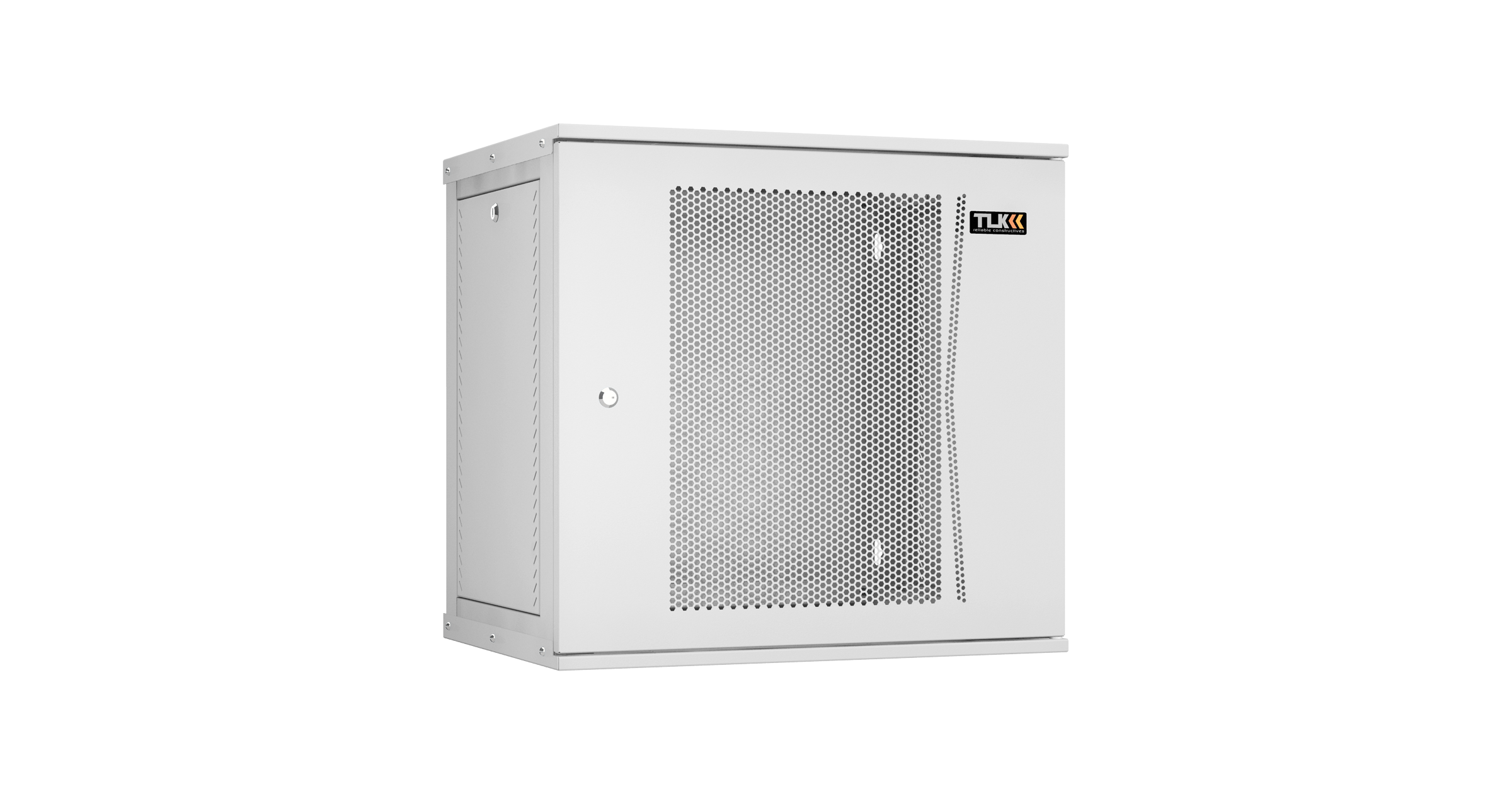 Настенный разборный шкаф NIKOMAX Essential Line 19", 12U, перфорированная дверь, Ш600хВ569хГ450мм, 1 пара монтажных направляющих, серый — фото