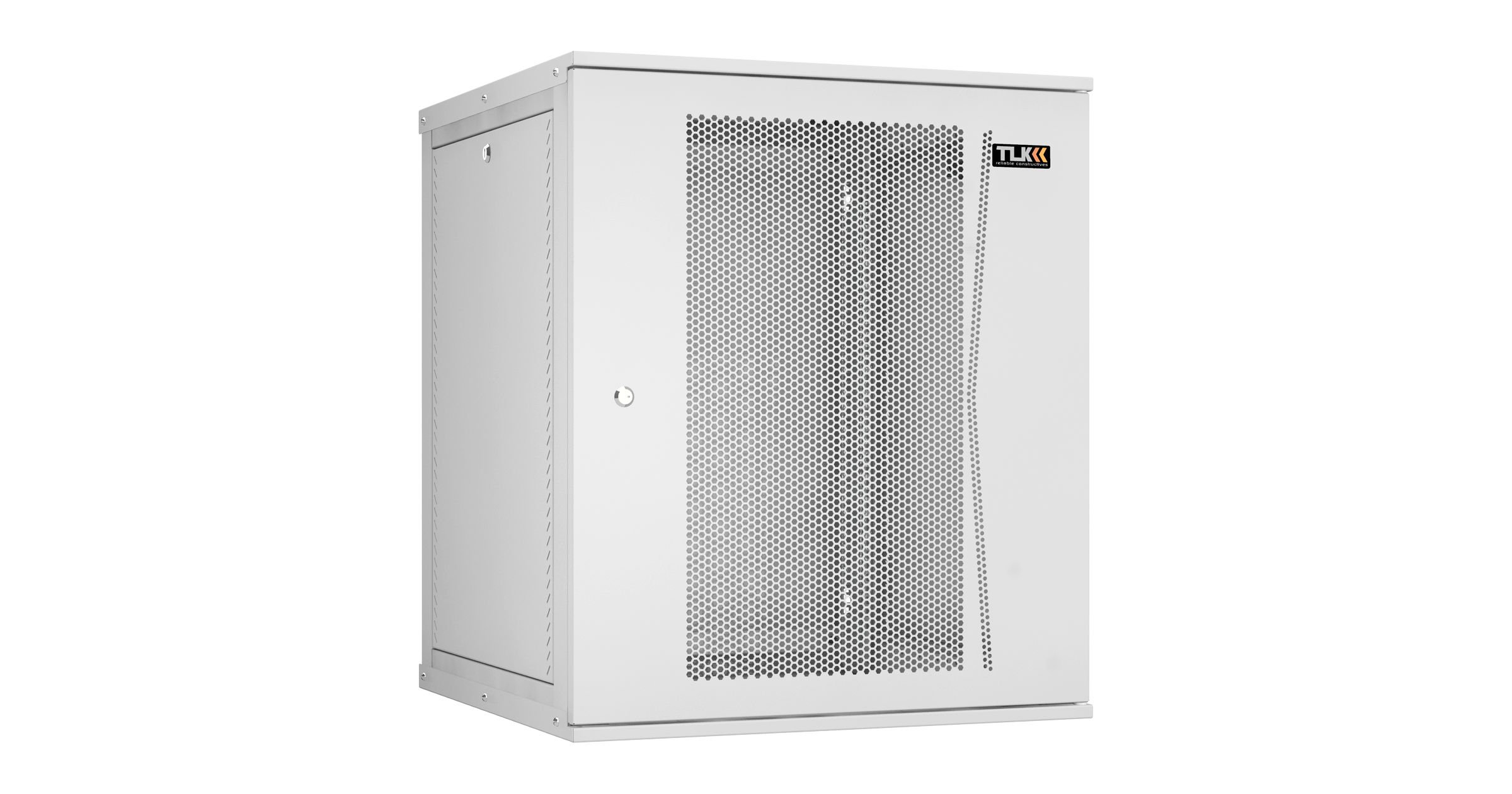 Настенный разборный шкаф NIKOMAX Essential Line 19", 15U, перфорированная дверь, Ш600хВ703хГ600мм, 2 пары монтажных направляющих, серый — фото