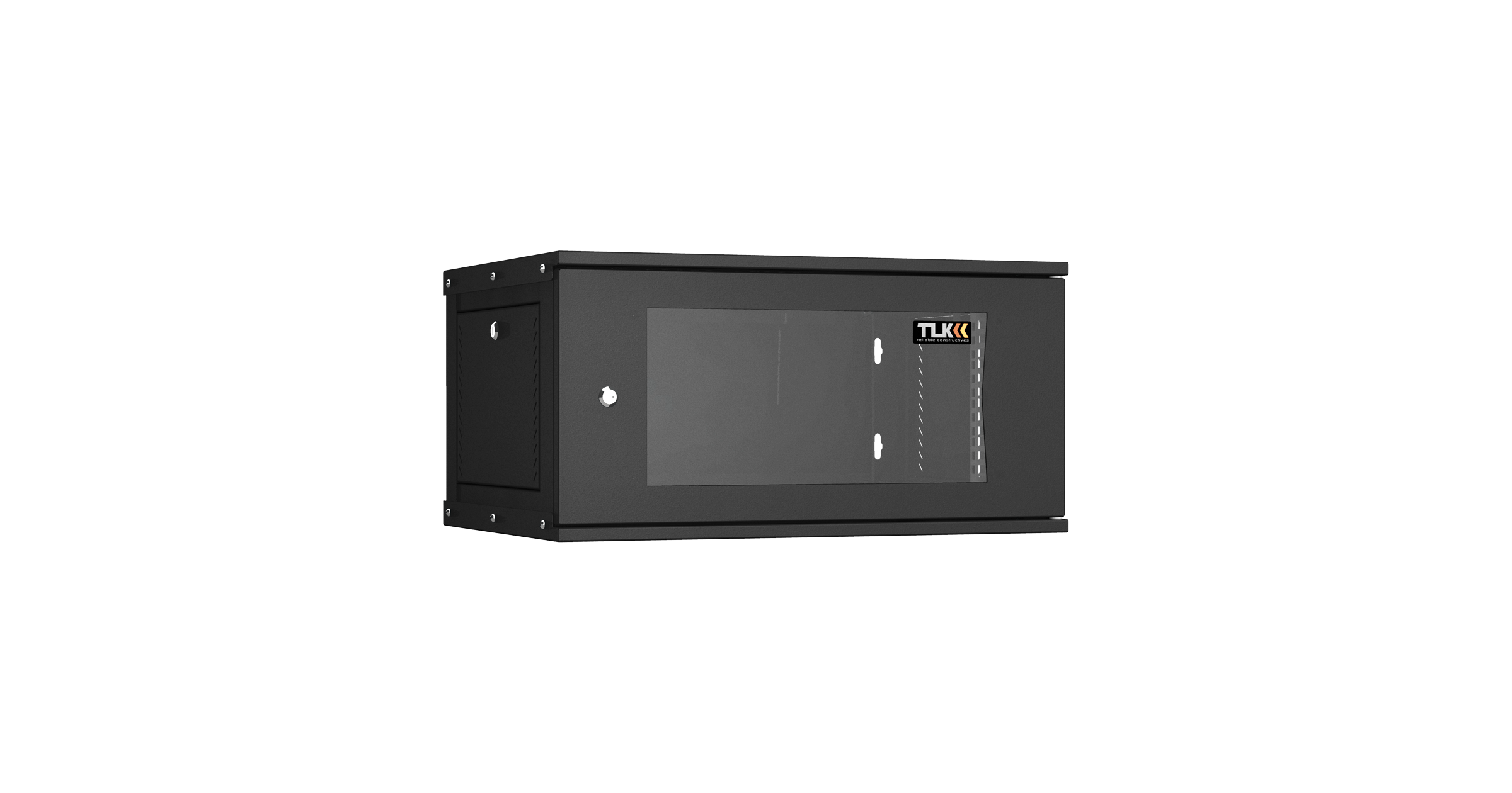 Настенный разборный шкаф NIKOMAX Essential Line 19", 6U, стеклянная дверь, Ш600хВ303хГ450мм, 1 пара монтажных направляющих, черный — фото