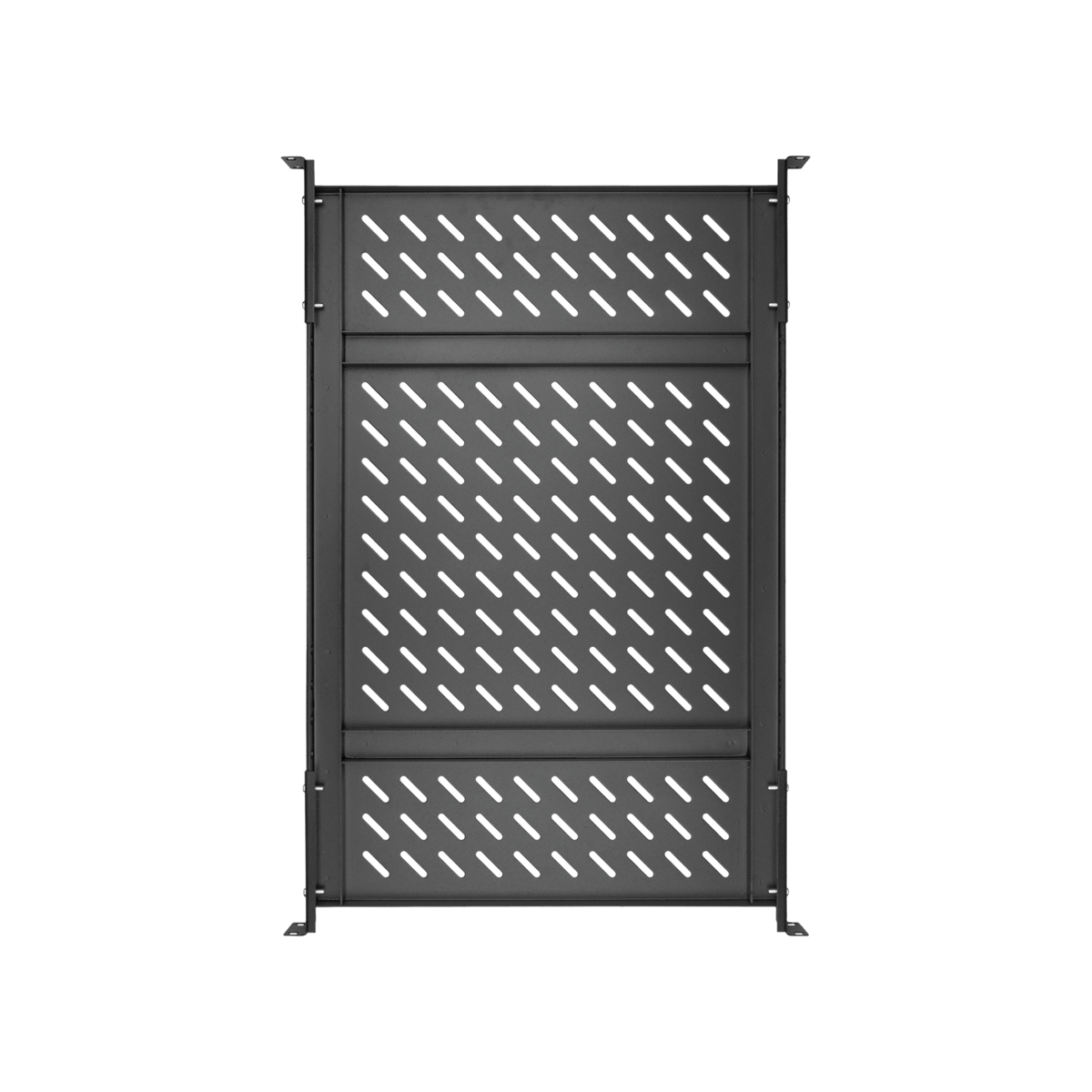 Полка стационарная усиленная NIKOMAX, 19", Ш436хГ660мм, для шкафа и стойки глубиной 800мм, черная — фото