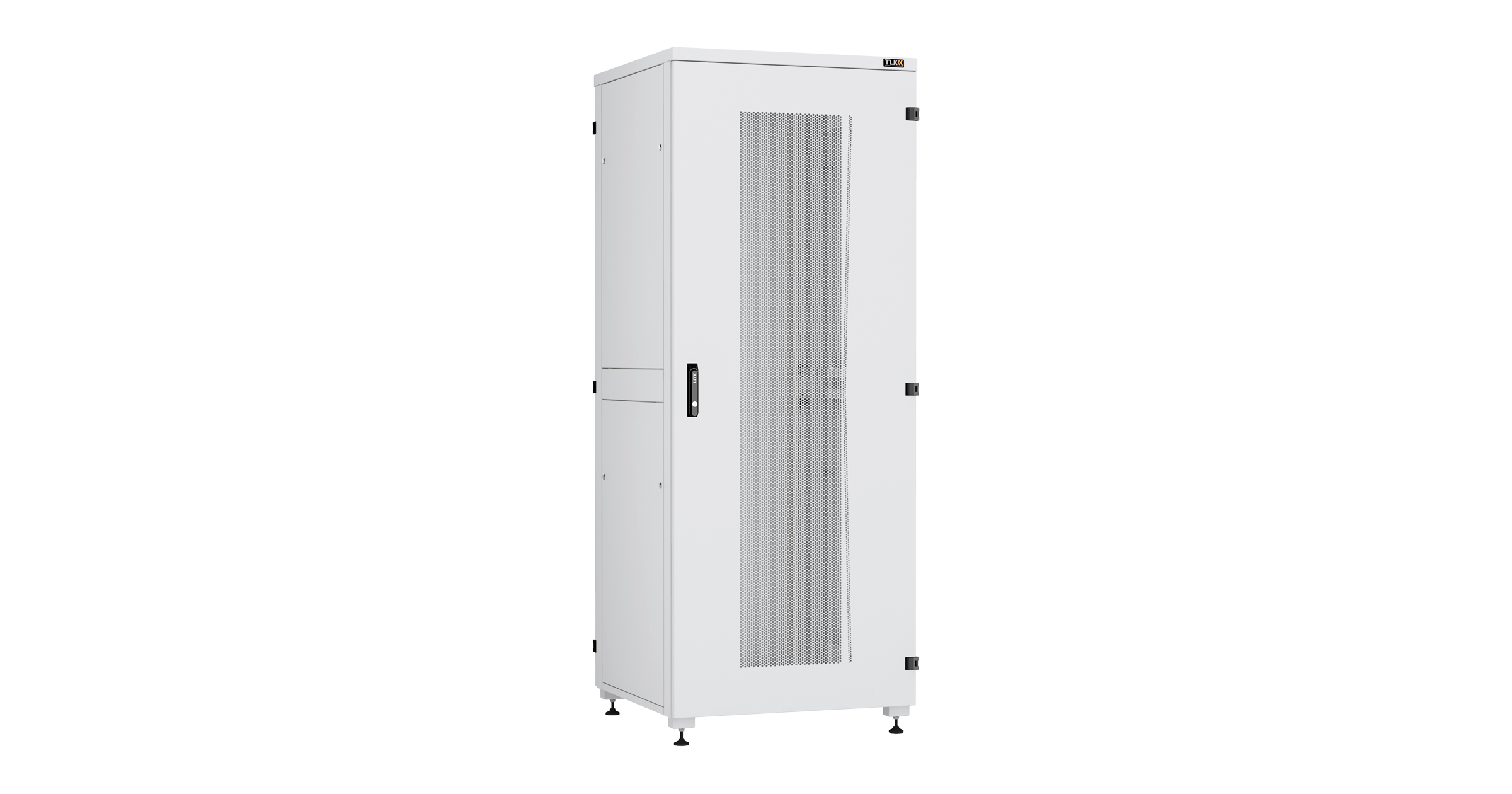 Напольный шкаф NIKOMAX Essential Line серии TFI-R 19", 42U, перфорированная дверь, цельнометаллические двухуровневые стенки и задняя дверь, Ш800хВ2042хГ800мм, в разобранном виде, серый RAL7035 — фото