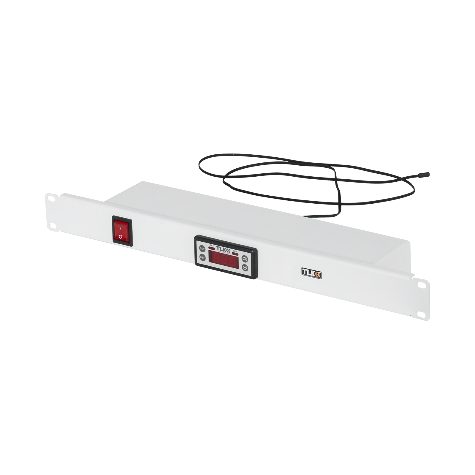 Панель NIKOMAX с терморегулятором и датчиком, 19", 1U, Г90мм, без шнура питания, серая — фото