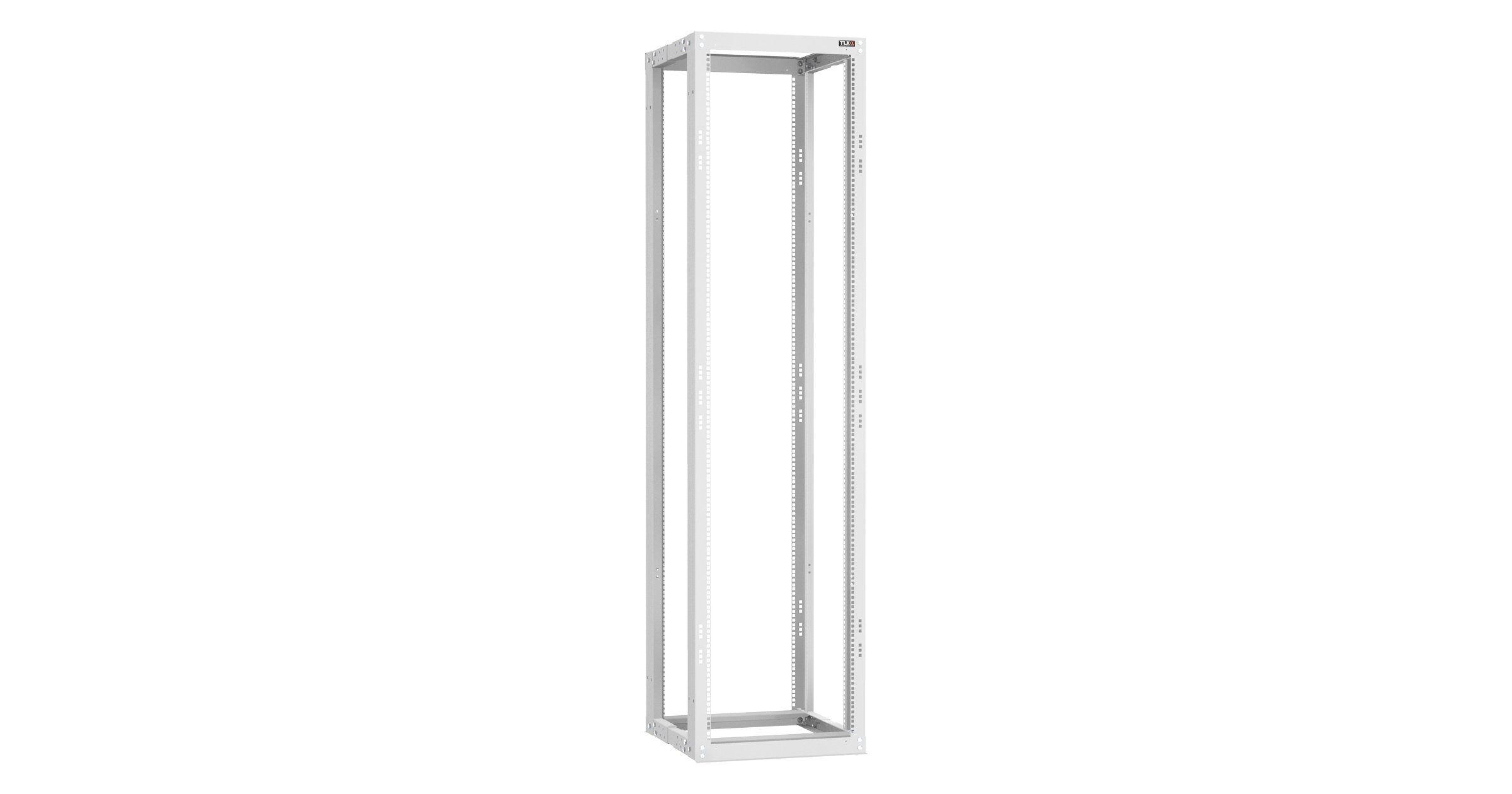 Монтажная стойка NIKOMAX Essential Line двухрамная раздвижная 19", 47U, Ш550xВ2220xГ(600 -1000) мм, шаг регулировки глубины 50 мм, в разобранном виде, цвет серый RAL 7035 — фото