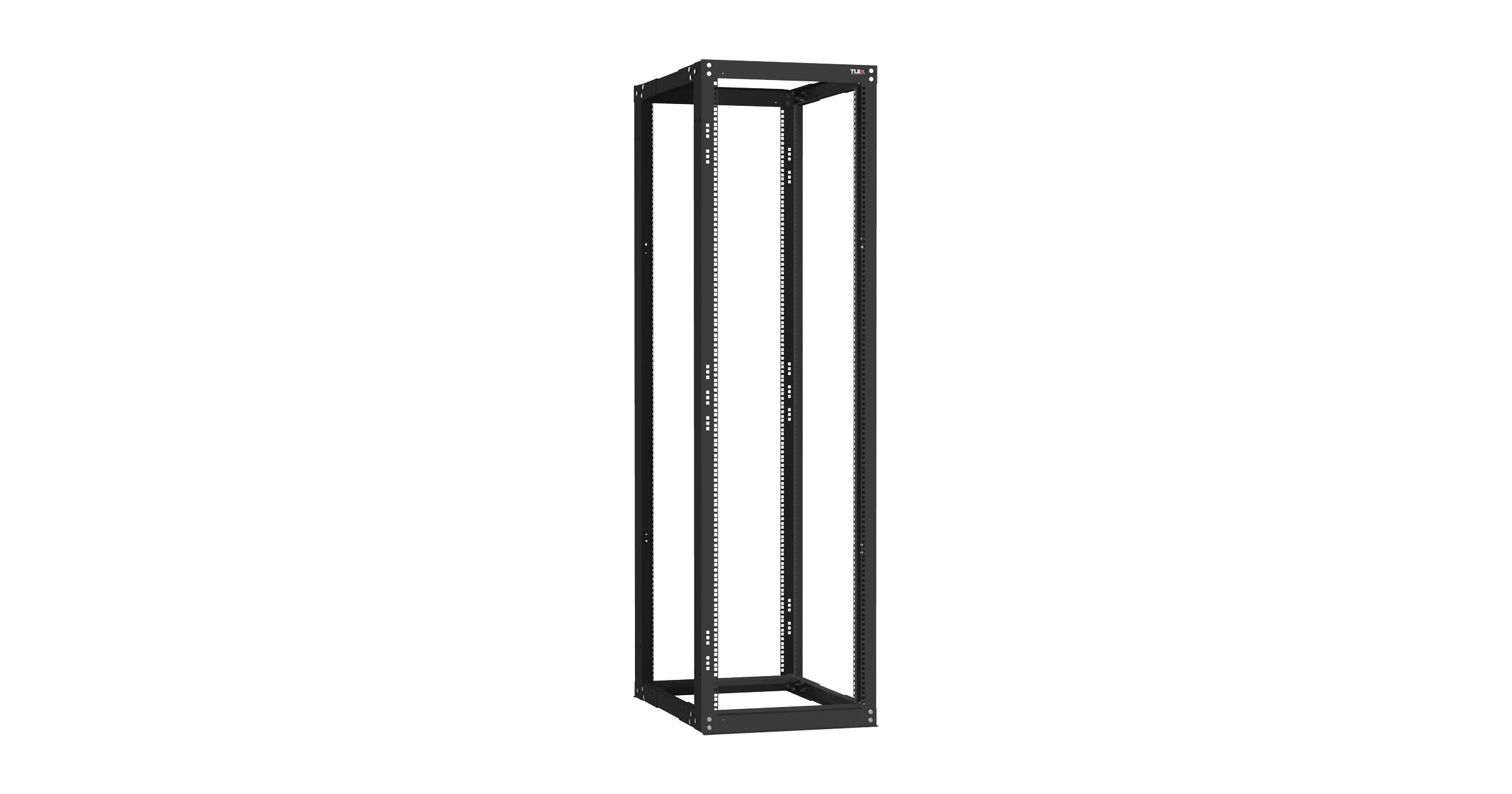 Монтажная стойка NIKOMAX Essential Line двухрамная раздвижная 19", 42U, Ш550xВ1995xГ(600-1000) мм, шаг регулировки 50 мм, в разобранном виде, цвет черный RAL 9005 — фото