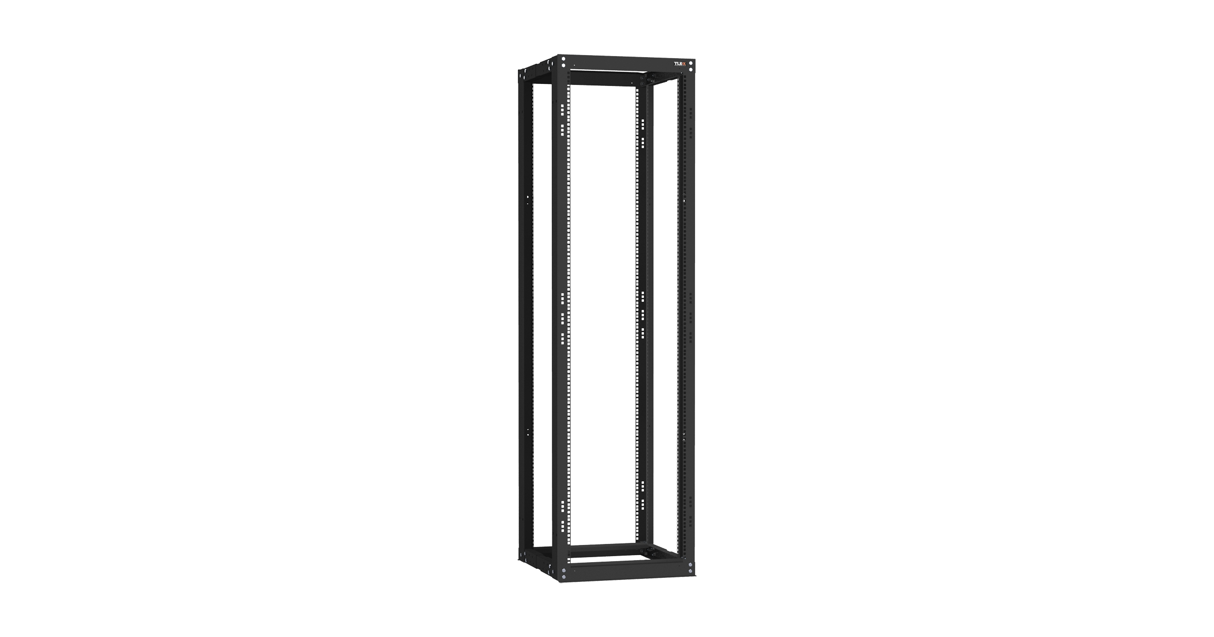 Монтажная стойка NIKOMAX Essential Line двухрамная раздвижная 19", 42U, Ш550xВ1995xГ(600-1000) мм, шаг регулировки 50 мм, в разобранном виде, цвет черный RAL 9005 — фото