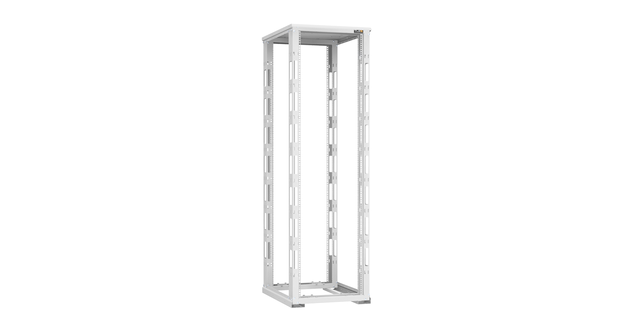 Монтажная стойка NIKOMAX двухрамная с разборной рамой 19", 42U, Ш600xВ1995xГ800мм, с крышей, в разобранном виде, серый — фото