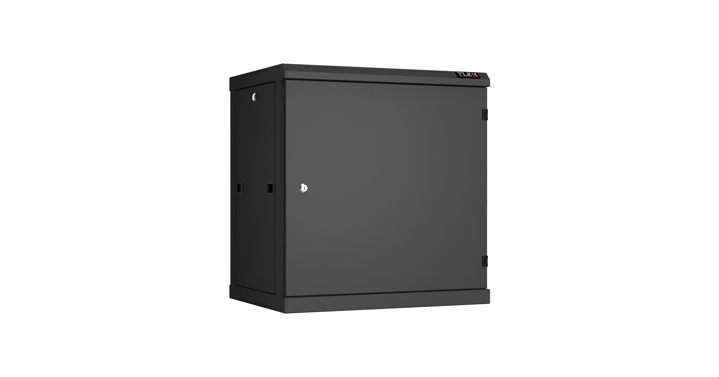 Настенный разборный шкаф NIKOMAX 19", 12U, металлическая дверь, Ш600хВ636хГ450мм, 2 пары монтажных направляющих, черный — фото
