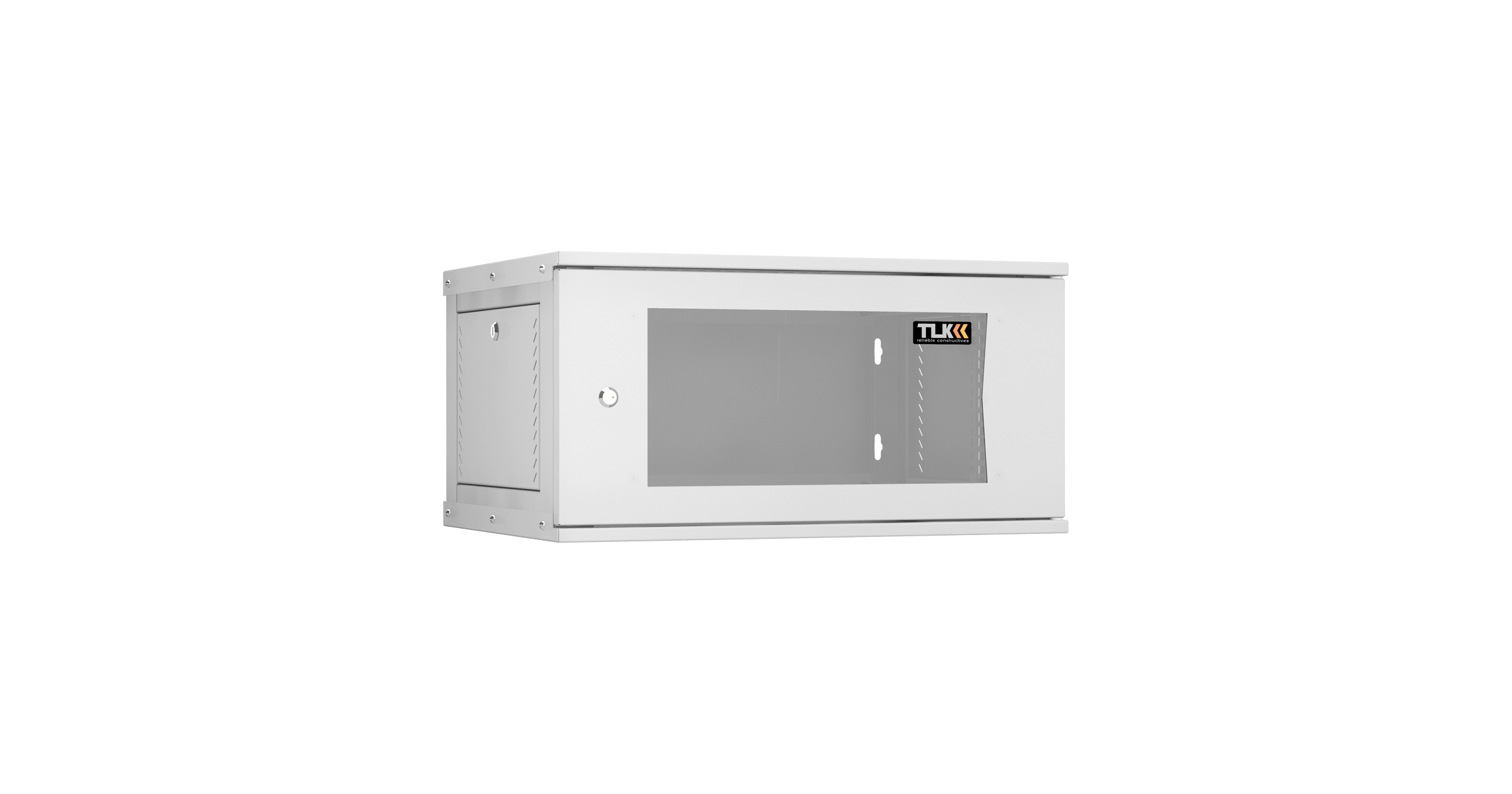 Настенный разборный шкаф NIKOMAX Essential Line 19", 6U, стеклянная дверь, Ш600хВ303хГ450мм, 1 пара монтажных направляющих, серый — фото