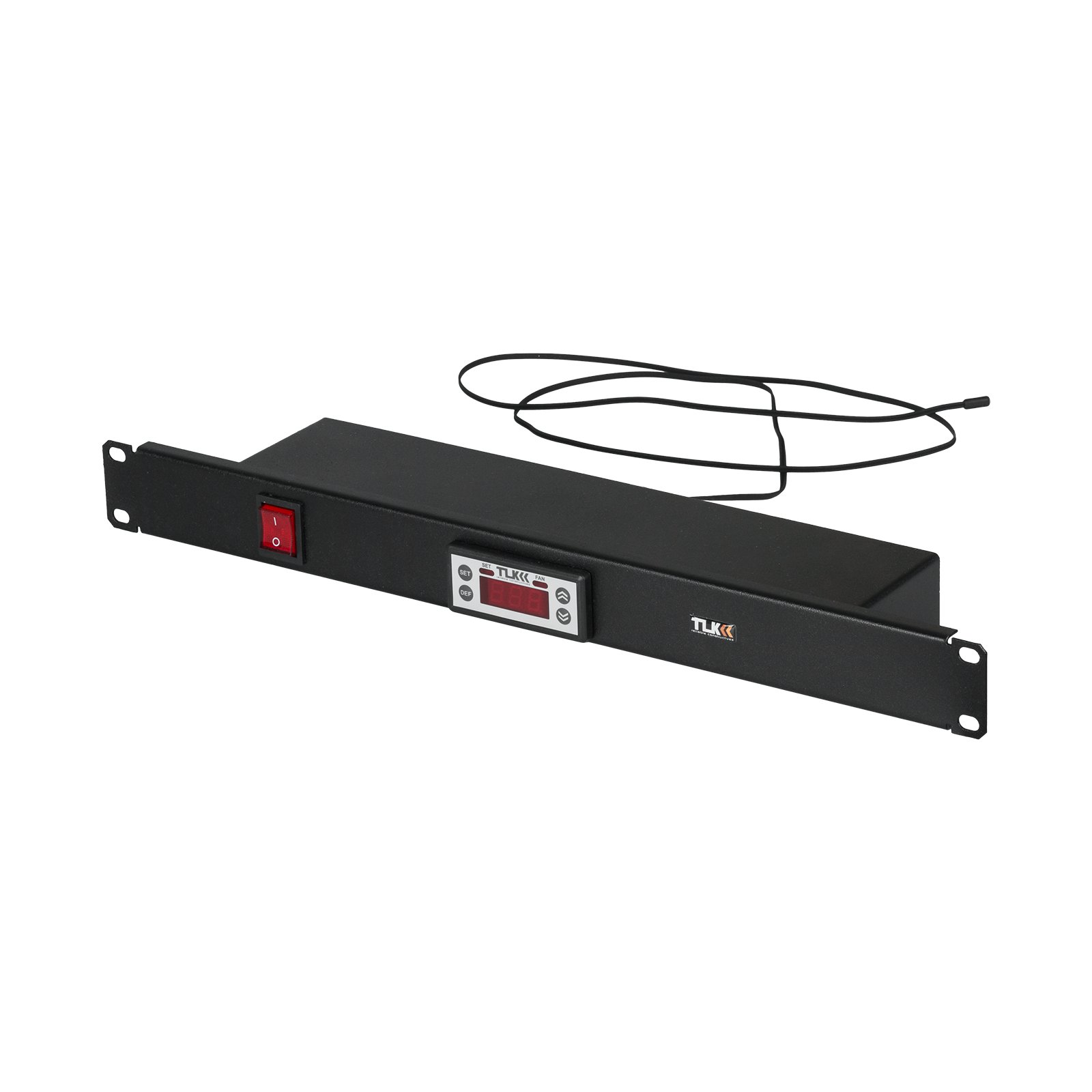 Панель NIKOMAX с терморегулятором и датчиком, 19", 1U, Г90мм, без шнура питания, черная — фото