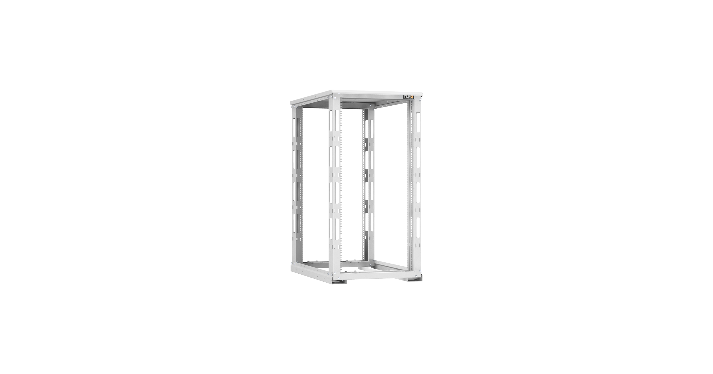 Монтажная стойка NIKOMAX двухрамная с разборной рамой 19", 24U, Ш600xВ1195xГ1000мм, с крышей, в разобранном виде, серый — фото